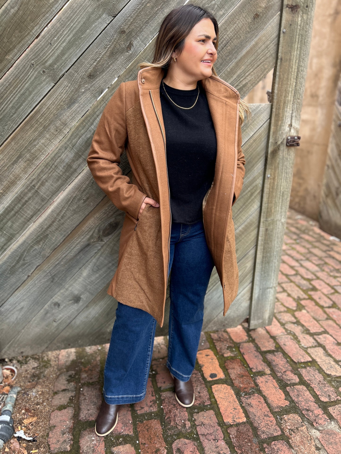 Boucle Coat - Tan