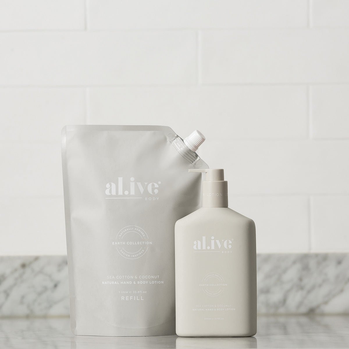 Alive Body Sea Cotton & Coconut Natural Hand and Body Lotion Refill