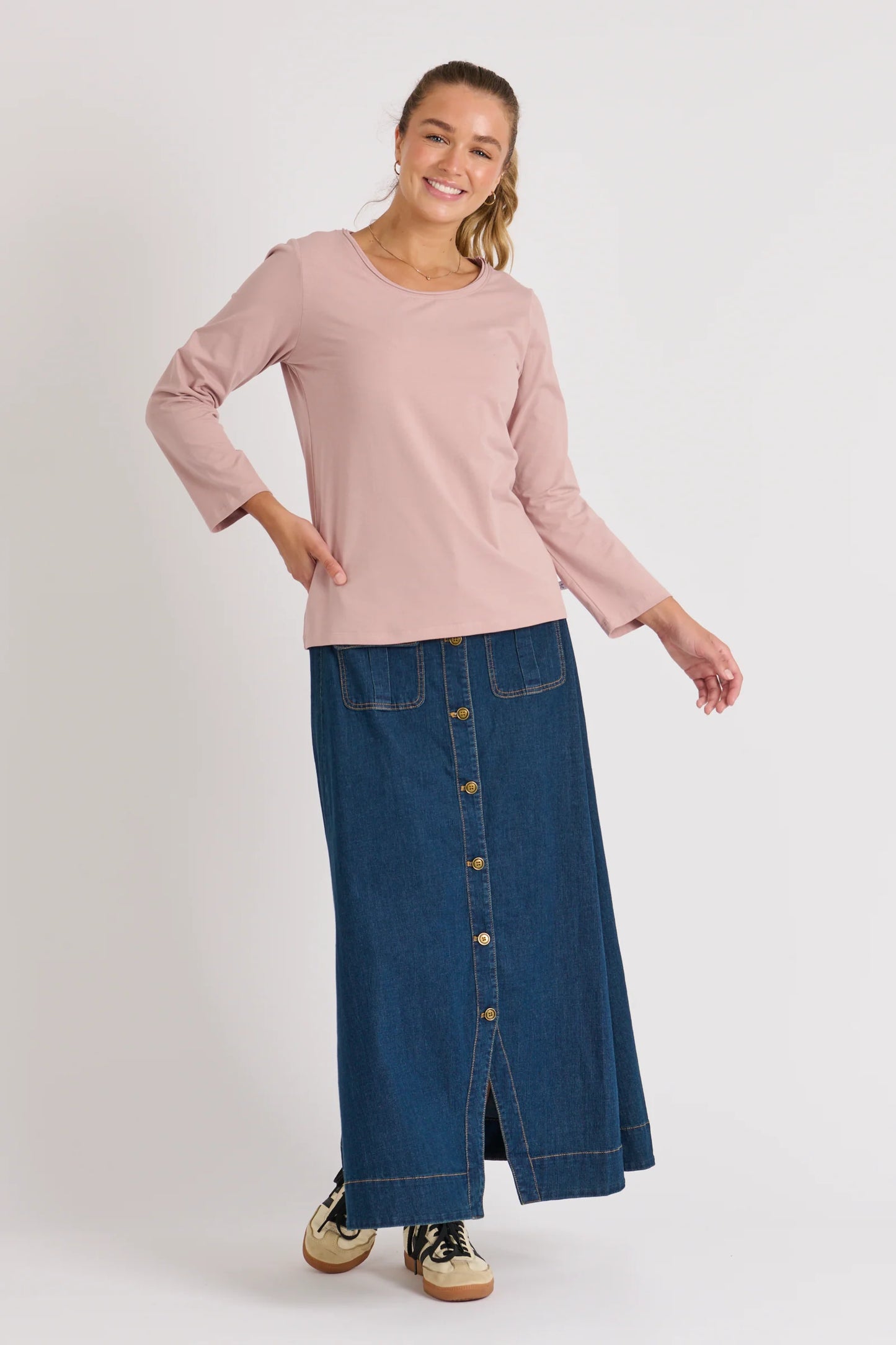 Scoop Neck Top - Rose