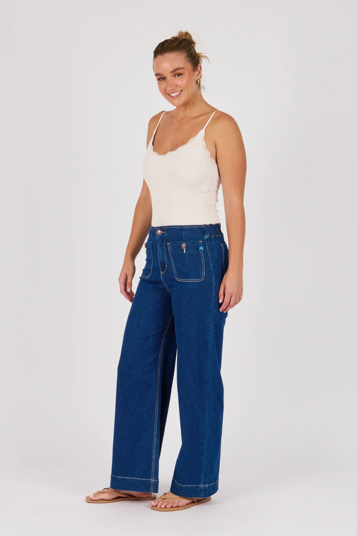 Seam Detail Straight Leg Jeans
