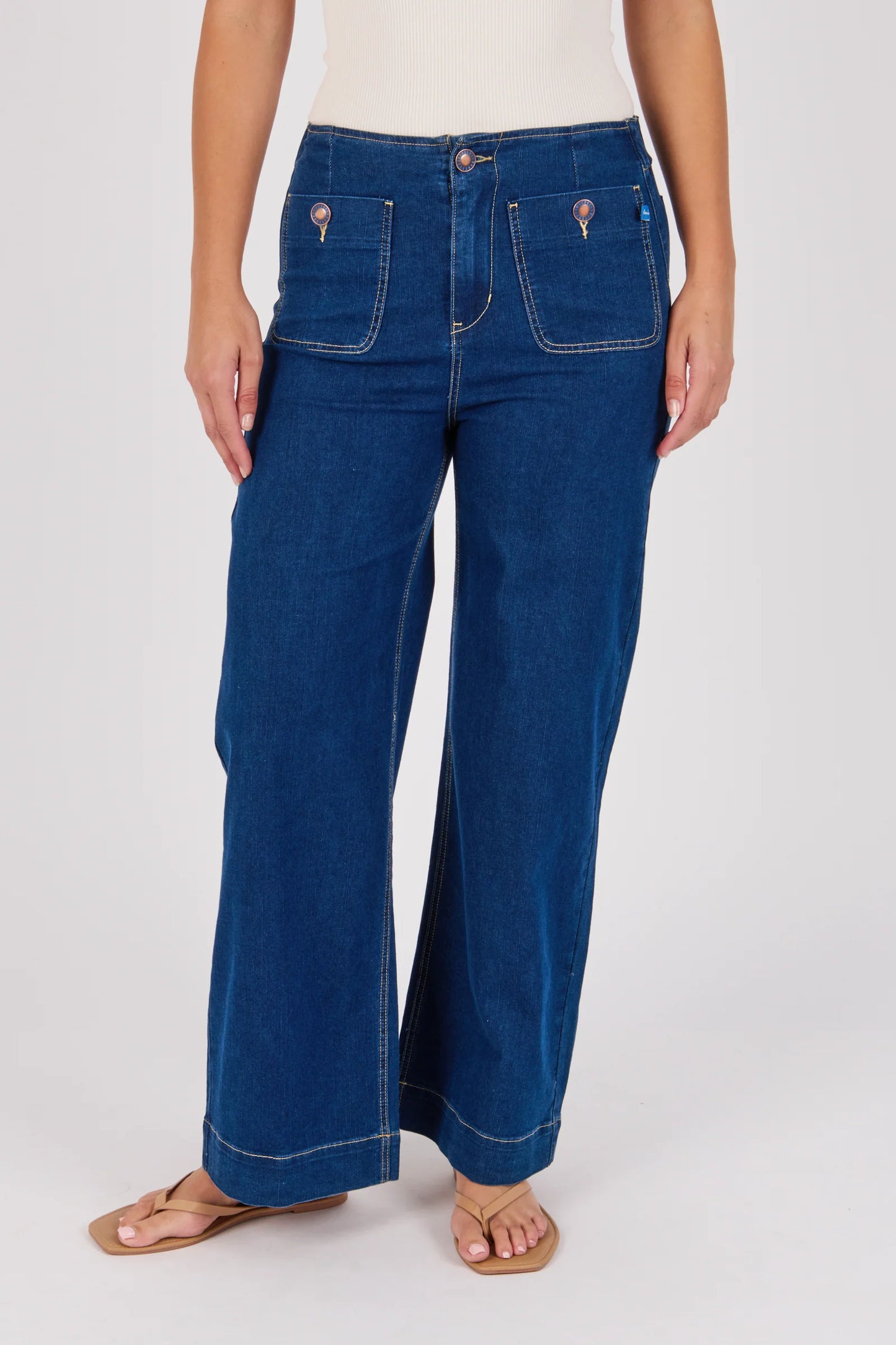 Seam Detail Straight Leg Jeans