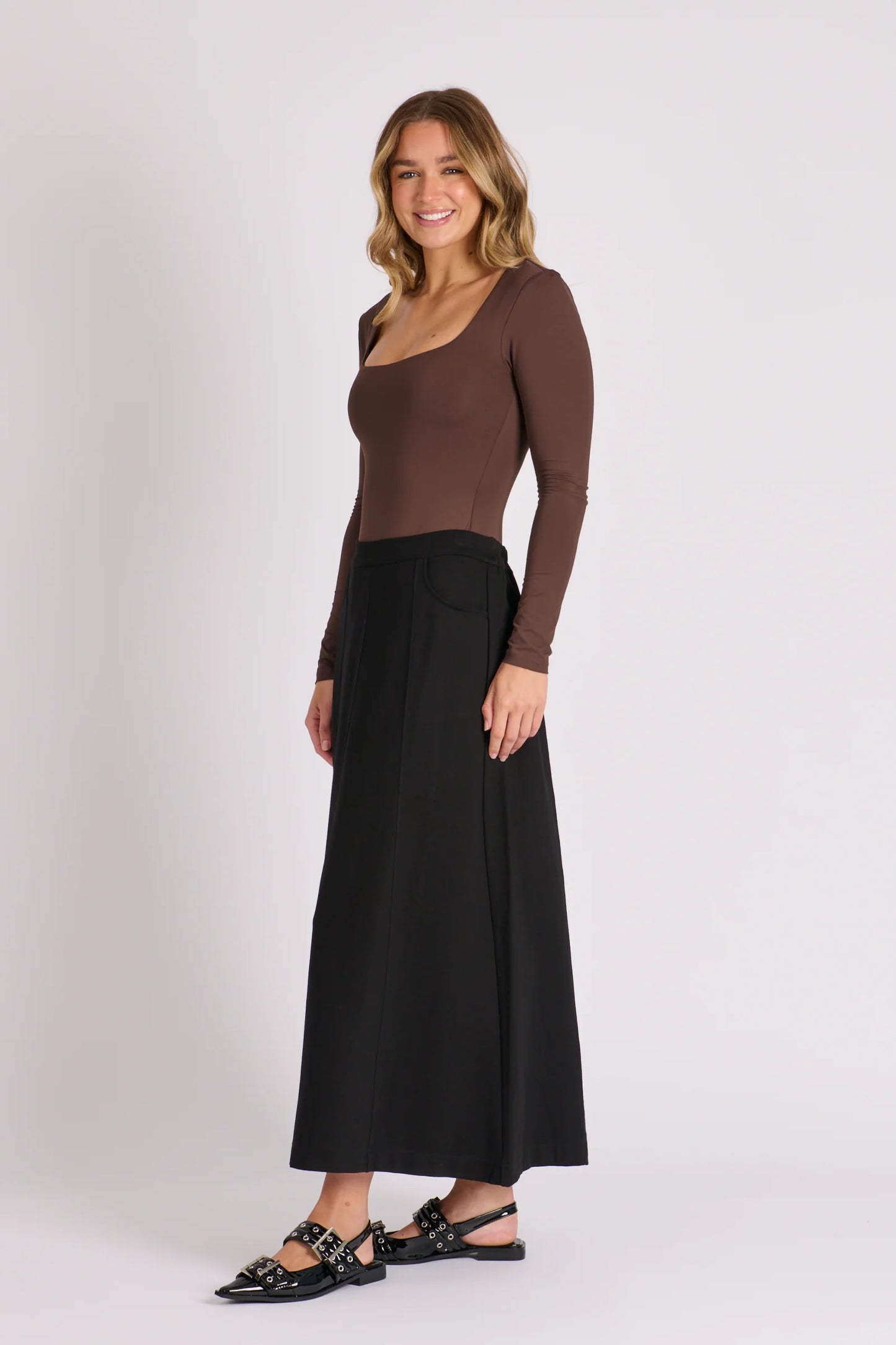 A-Line Ponte Skirt- Black