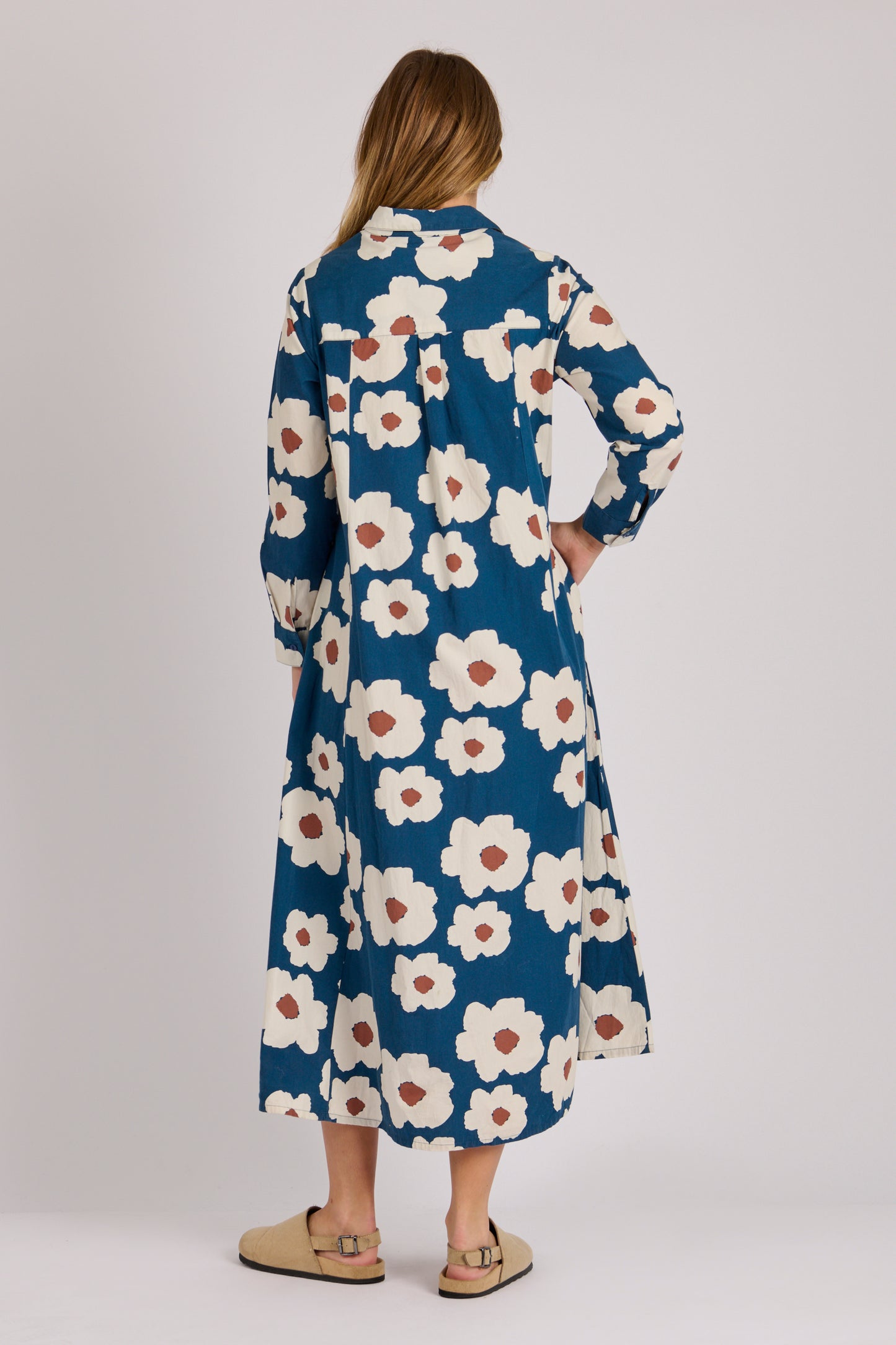 Shirt Dress- Blue Flowers