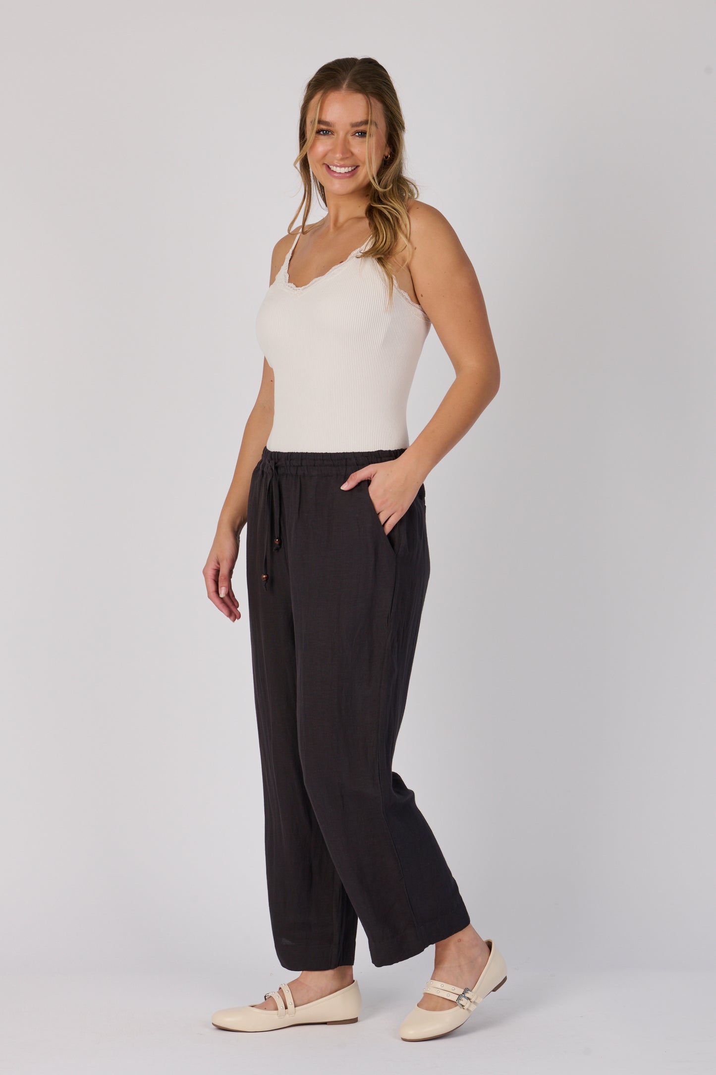 Relaxed Drawcord Pant- Ink