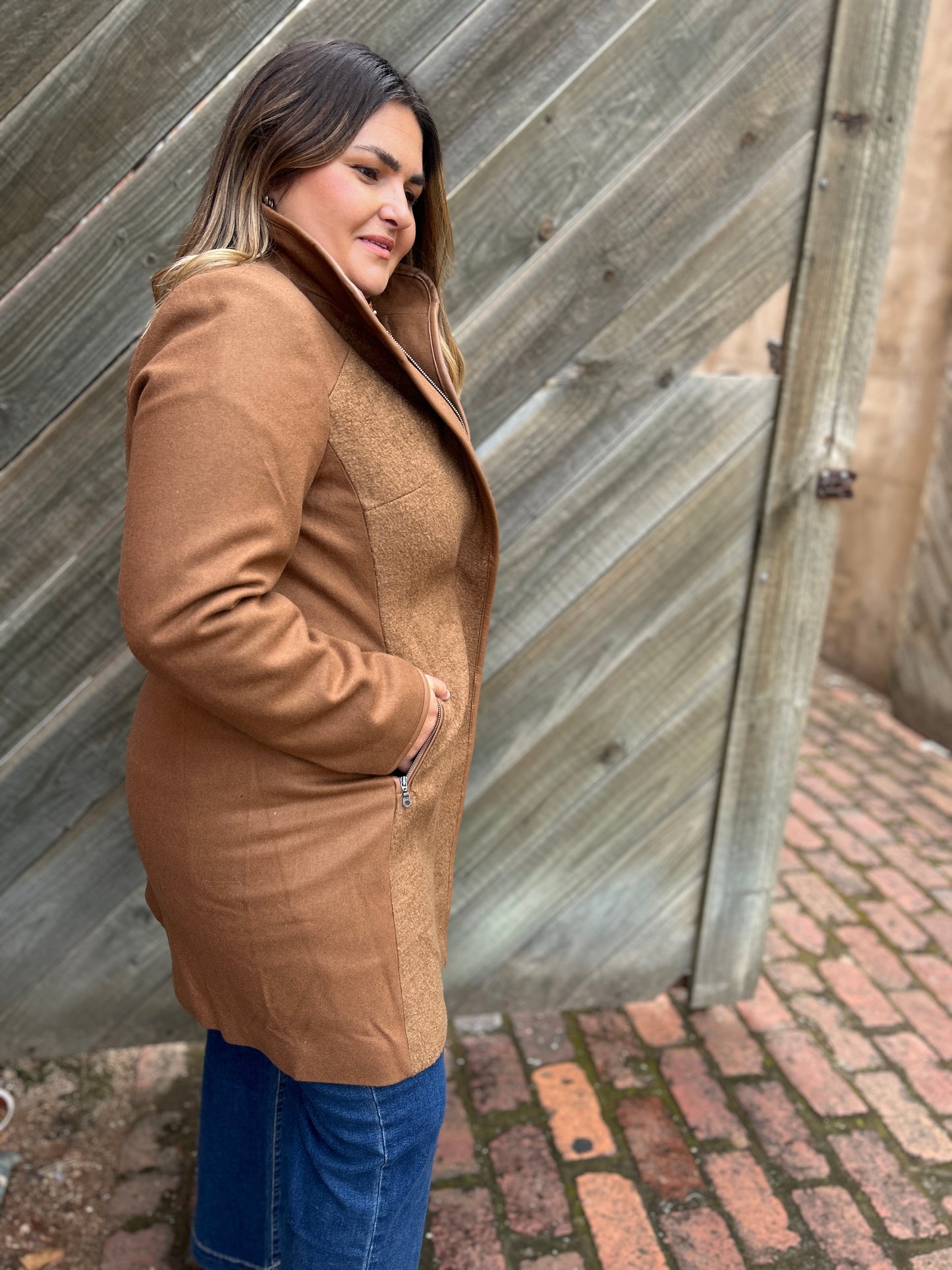 Boucle Coat - Tan