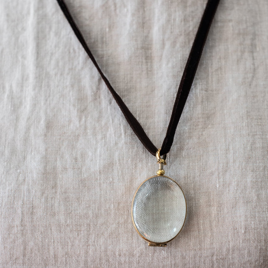 Oval Crystal Locket - Medium
