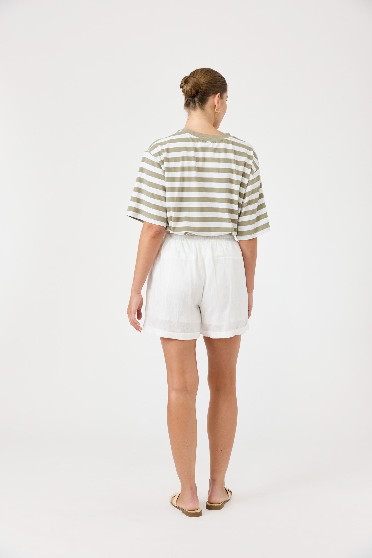 Studio Stripe TShirt- Stone