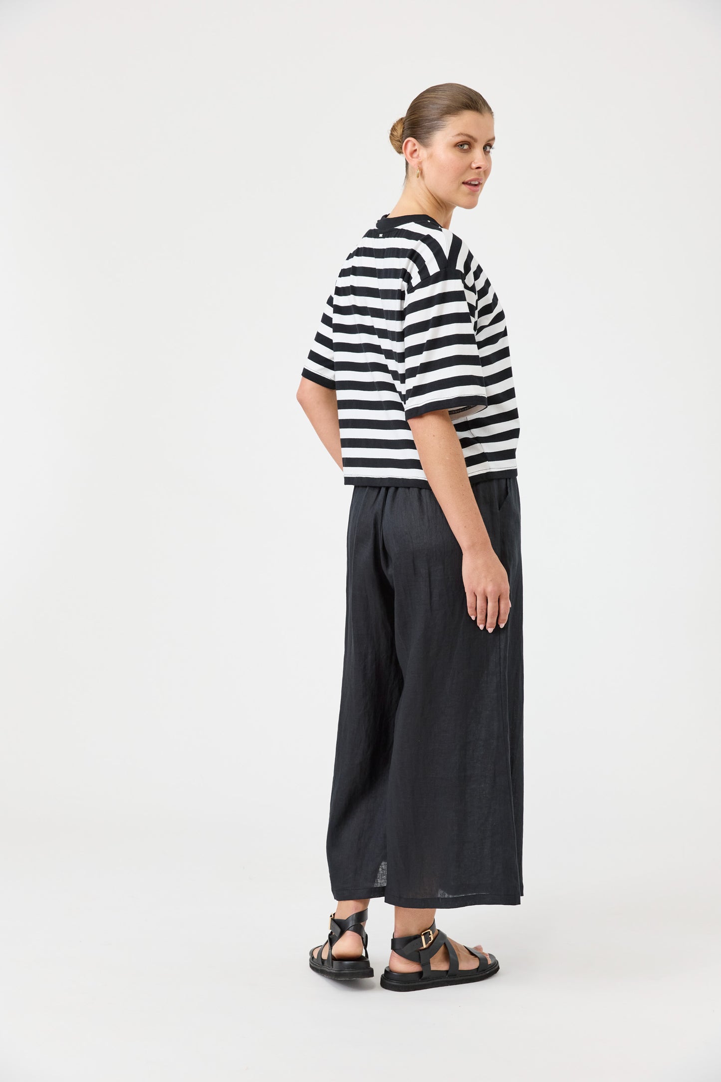 Studio Stripe TShirt- Ebony