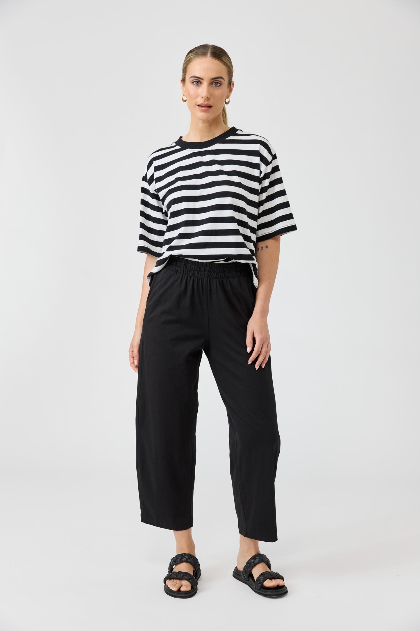 Studio Stripe TShirt- Ebony