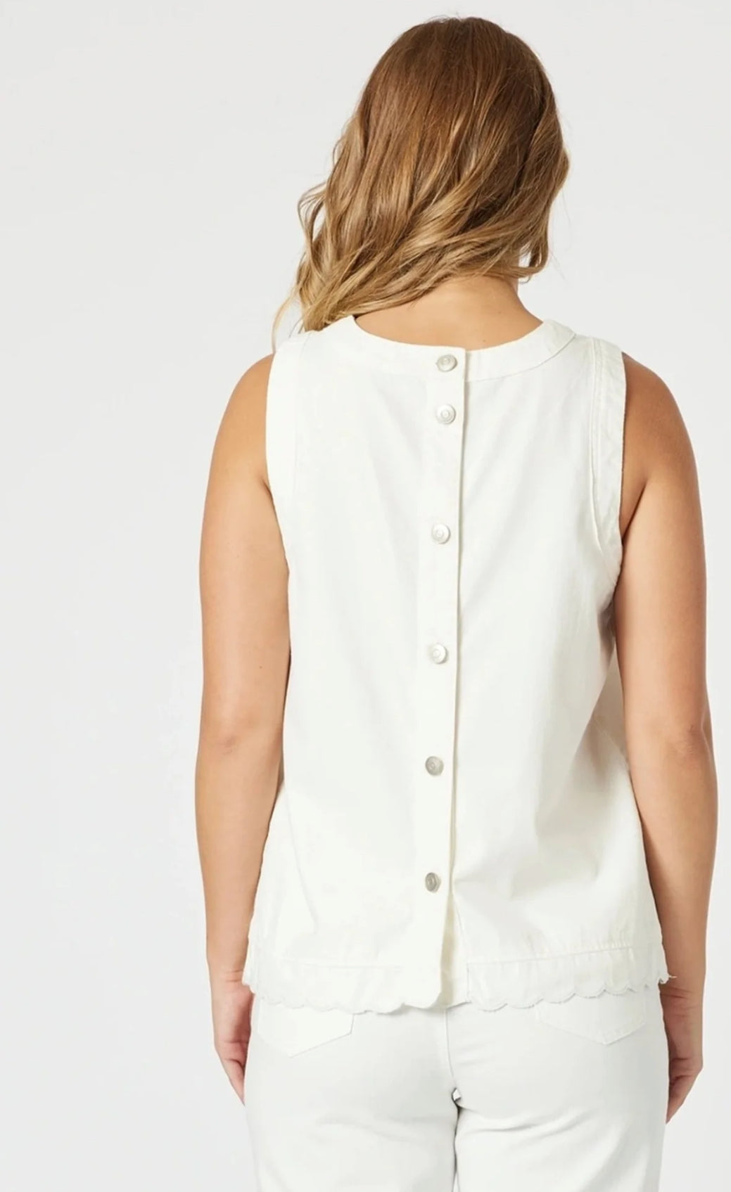 Charli Denim Top- Ivory