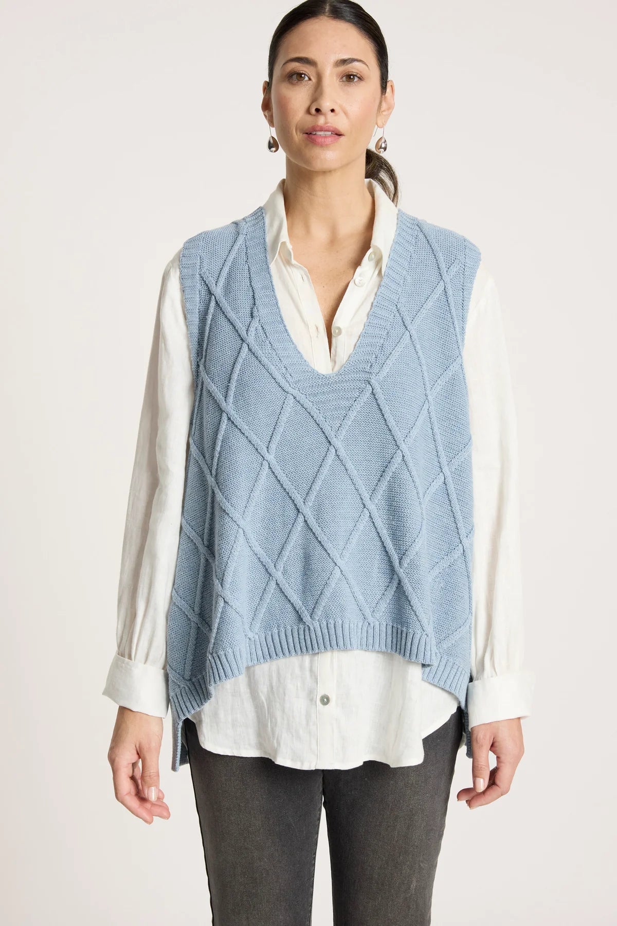 Liora Knit Vest- Lake