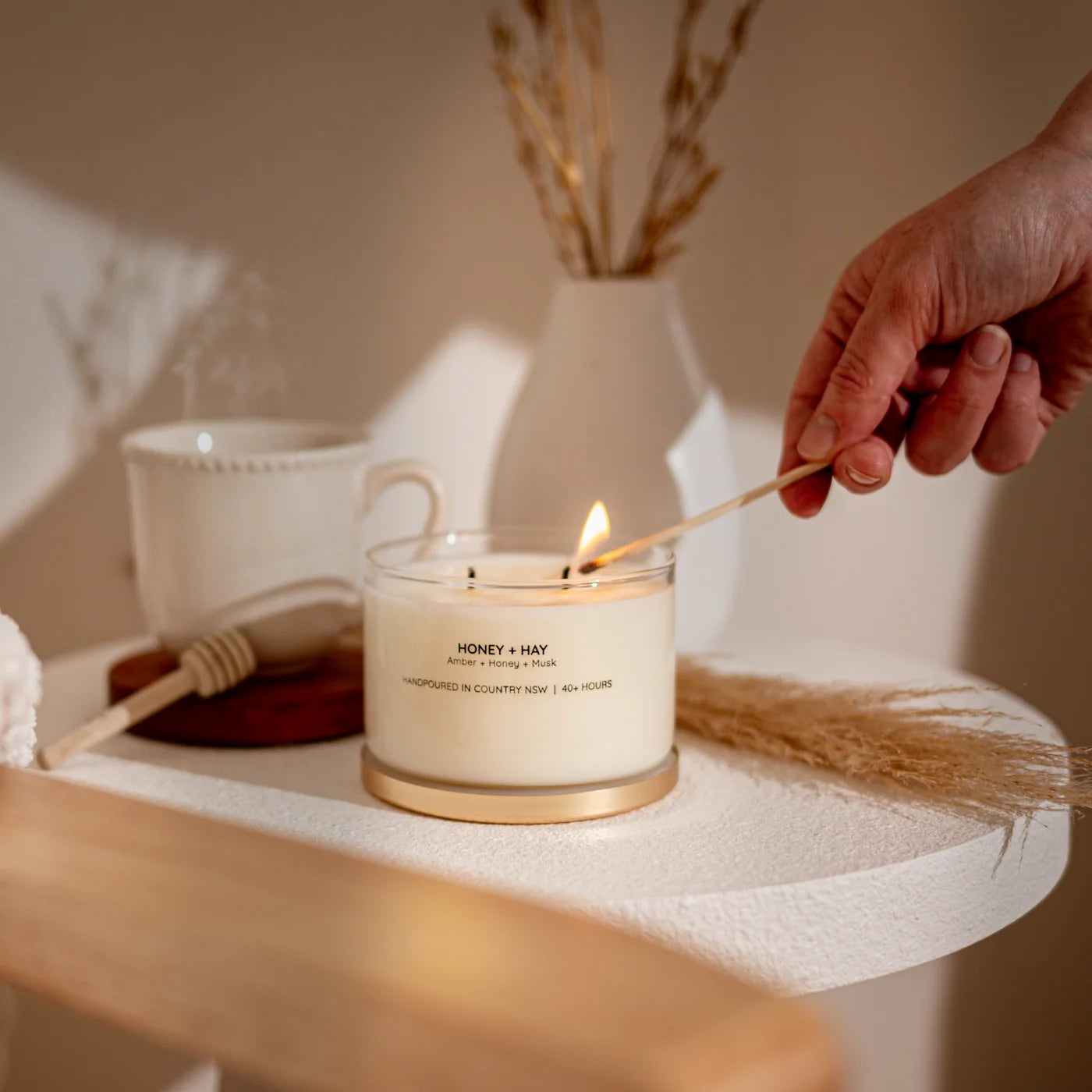 Honey + Hay Gold Lid Soy Candle