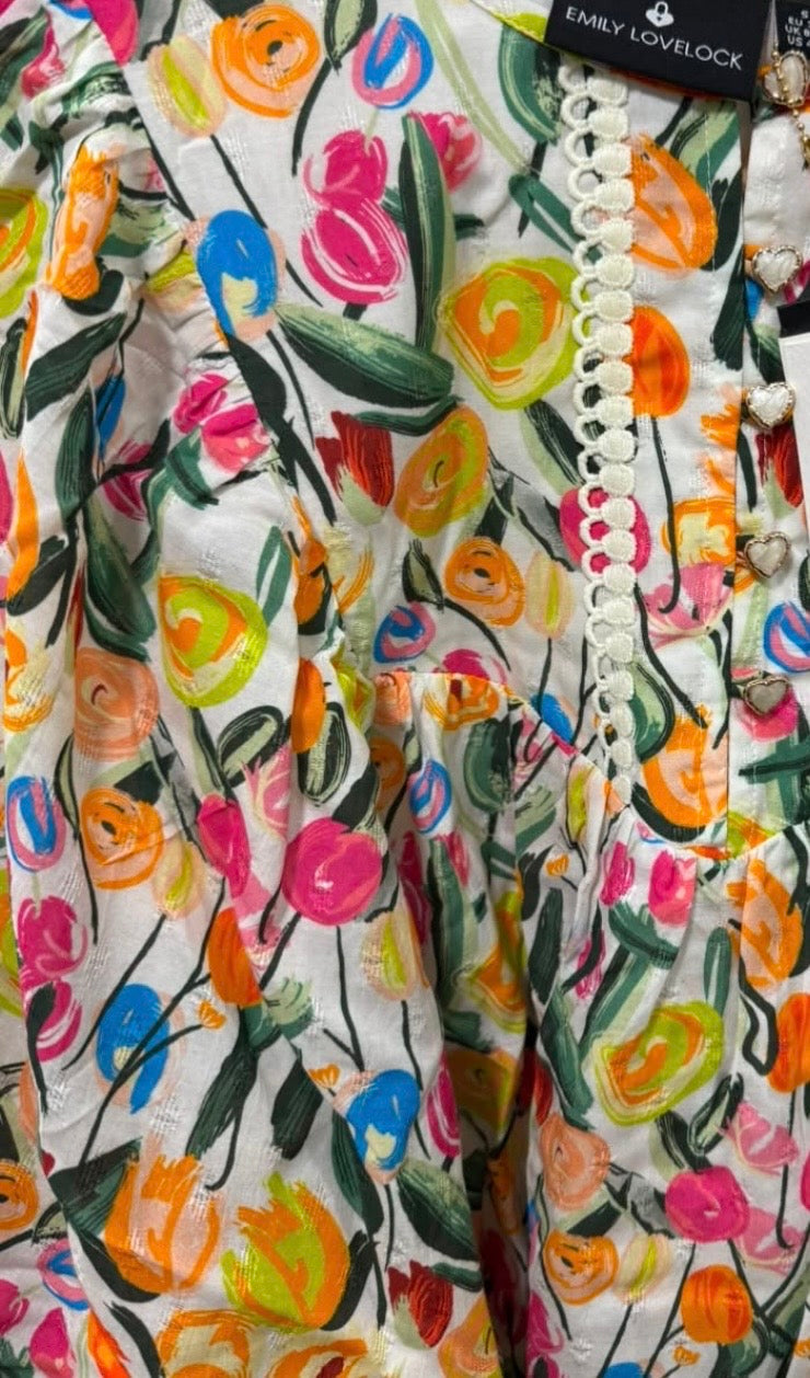 Emily Love Lock Bertha Floral Print Blouse