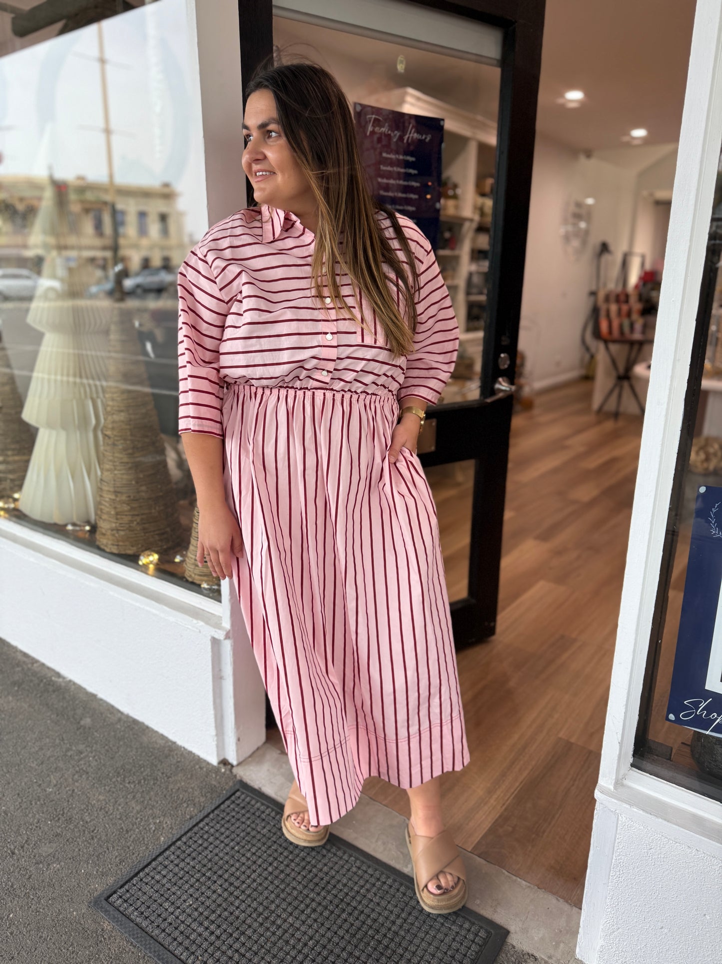 Mad Hatters Dress - Pink Red