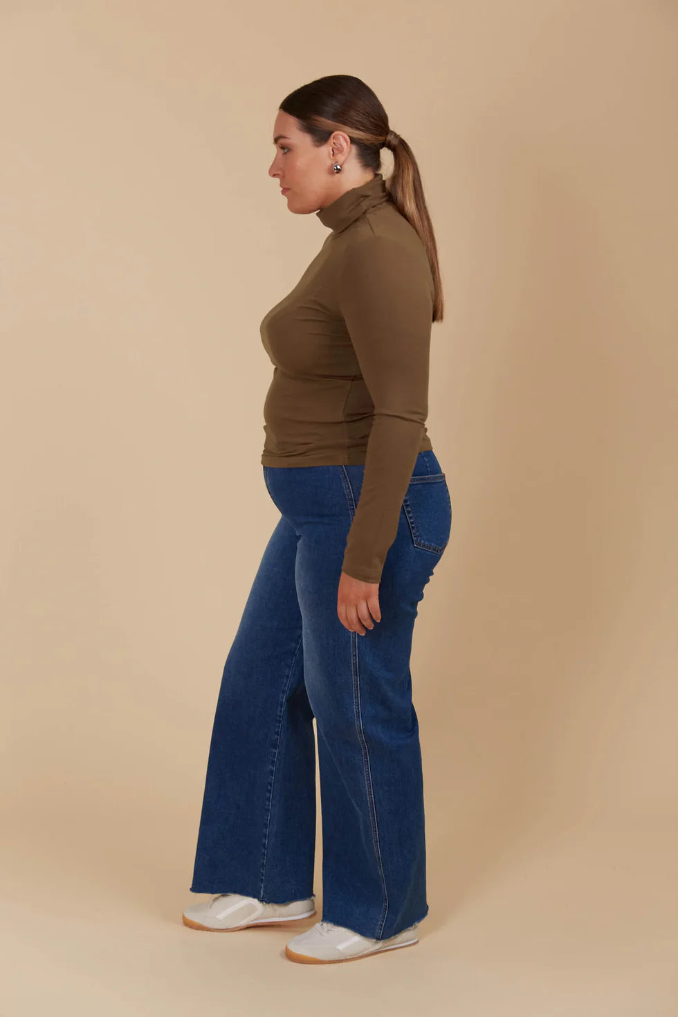 Naria Roll Neck Top- Toffee