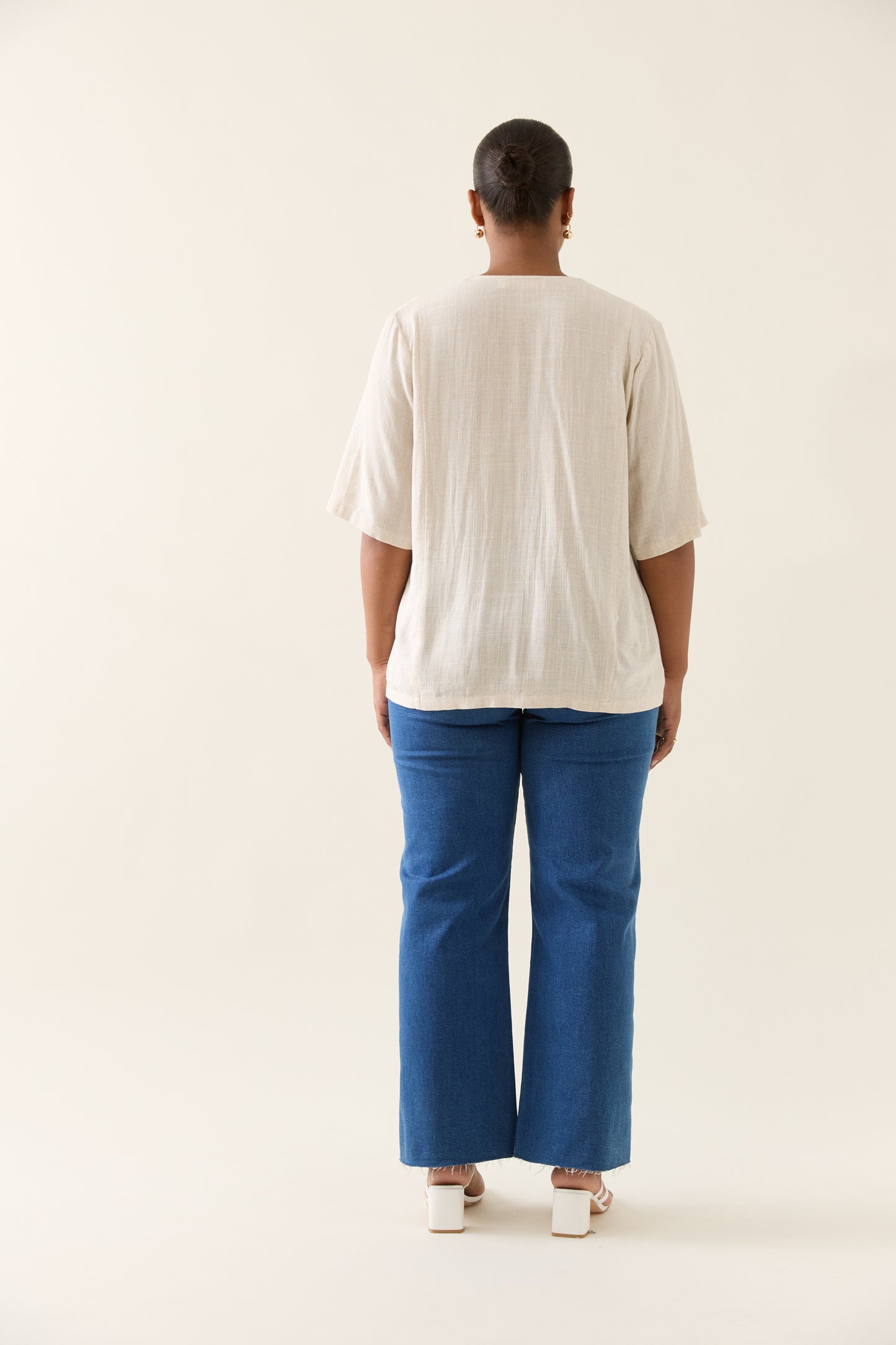 Ingrid Button Top - Canvas