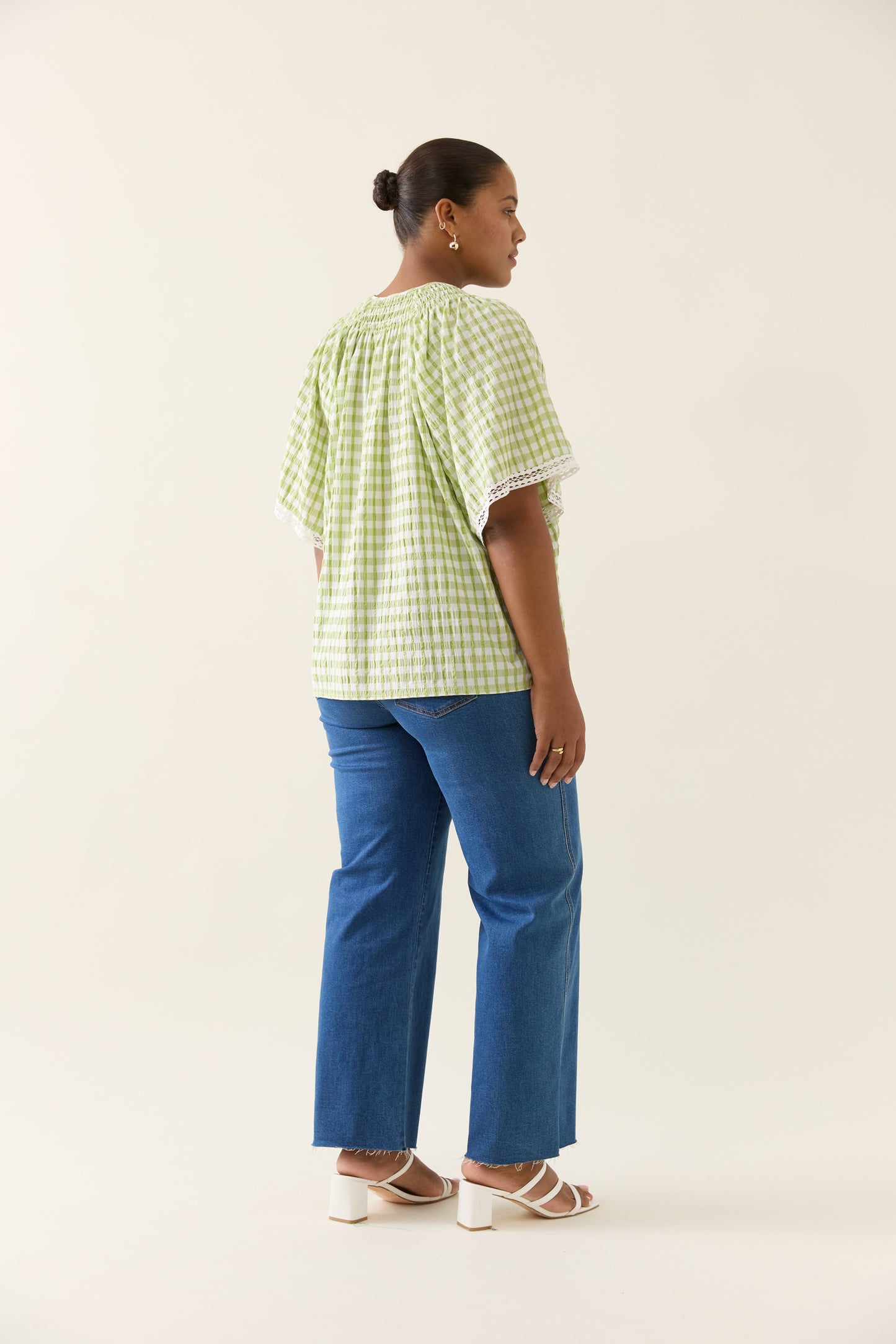 Esther Shirred Top - Pomelo