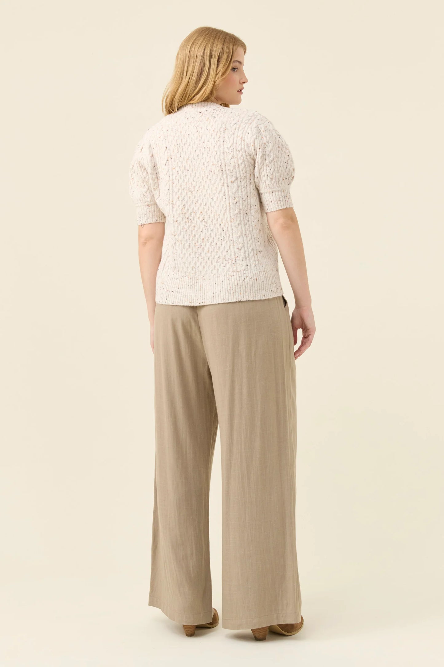 Mckenna Short Sleeve Cardigan- Ivory