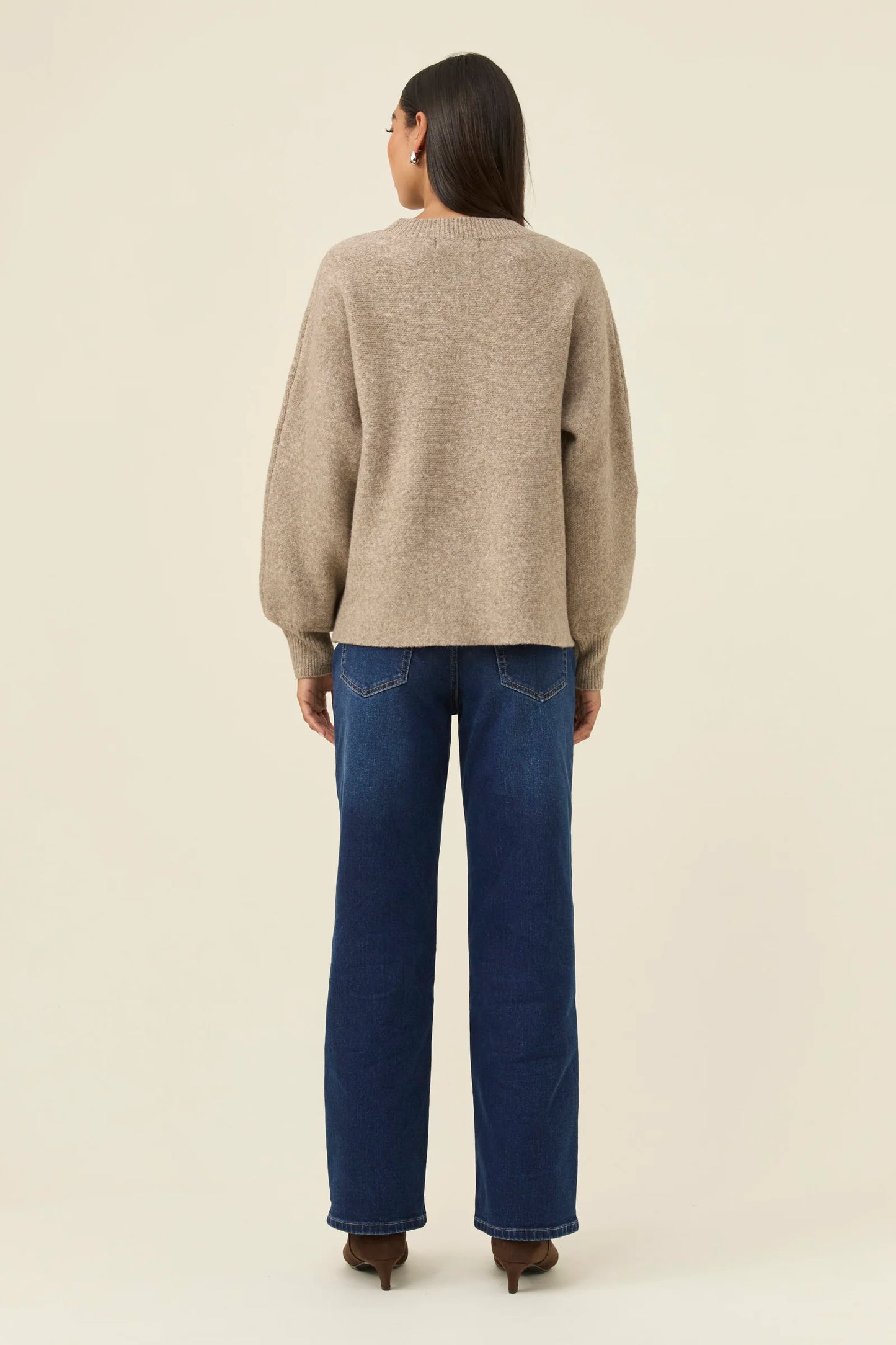 Miru Stitch Flower Jumper - Stone