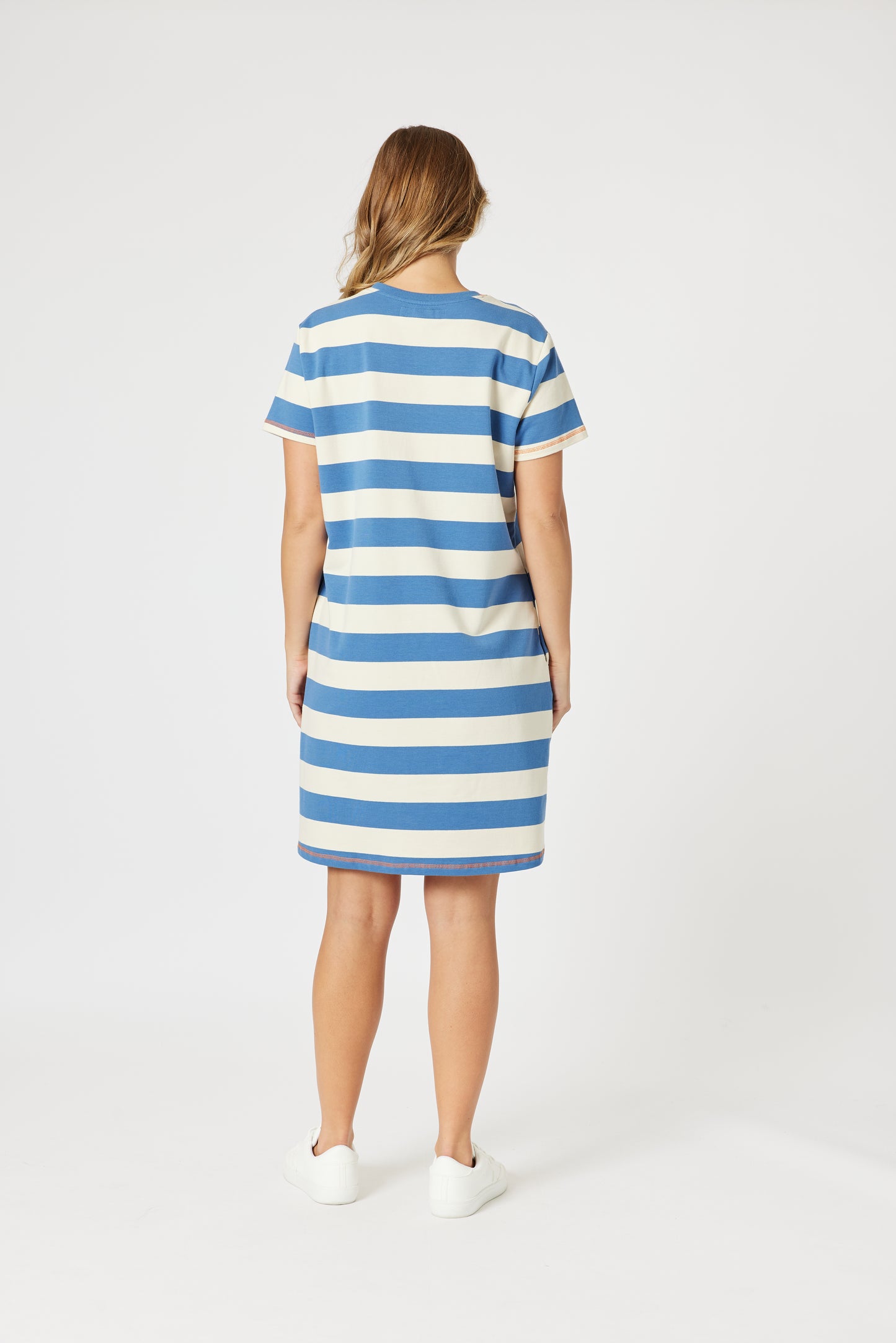 Love & Kisses Dress- Blue Stripe