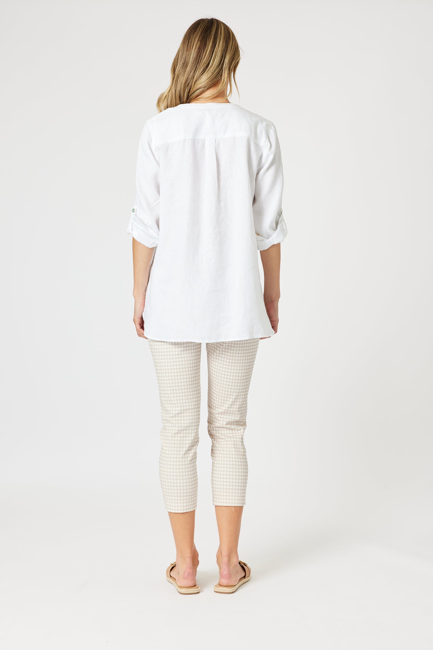 Ava Button Shirt- White