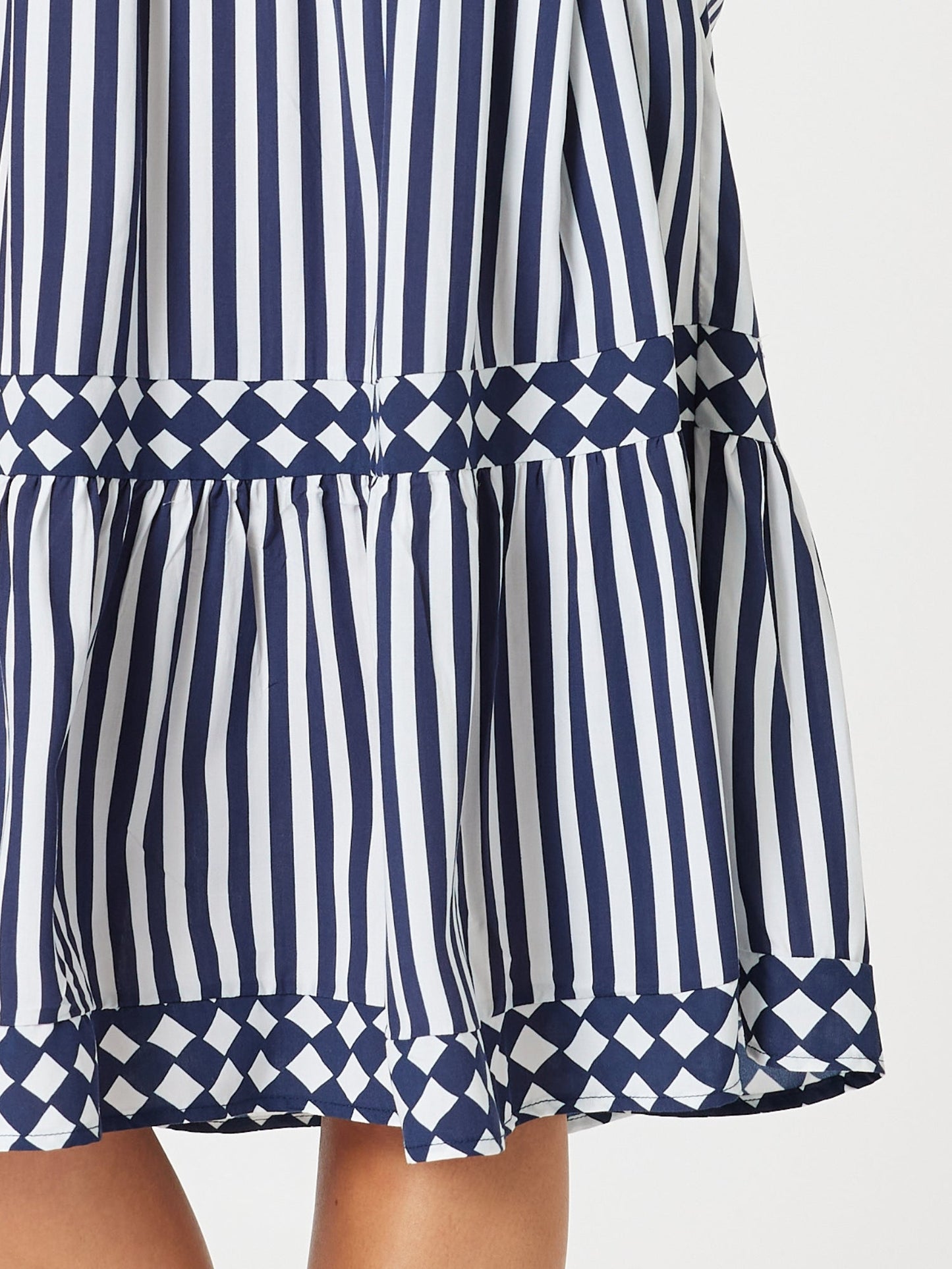 Harlequin Stripe Tier Dress