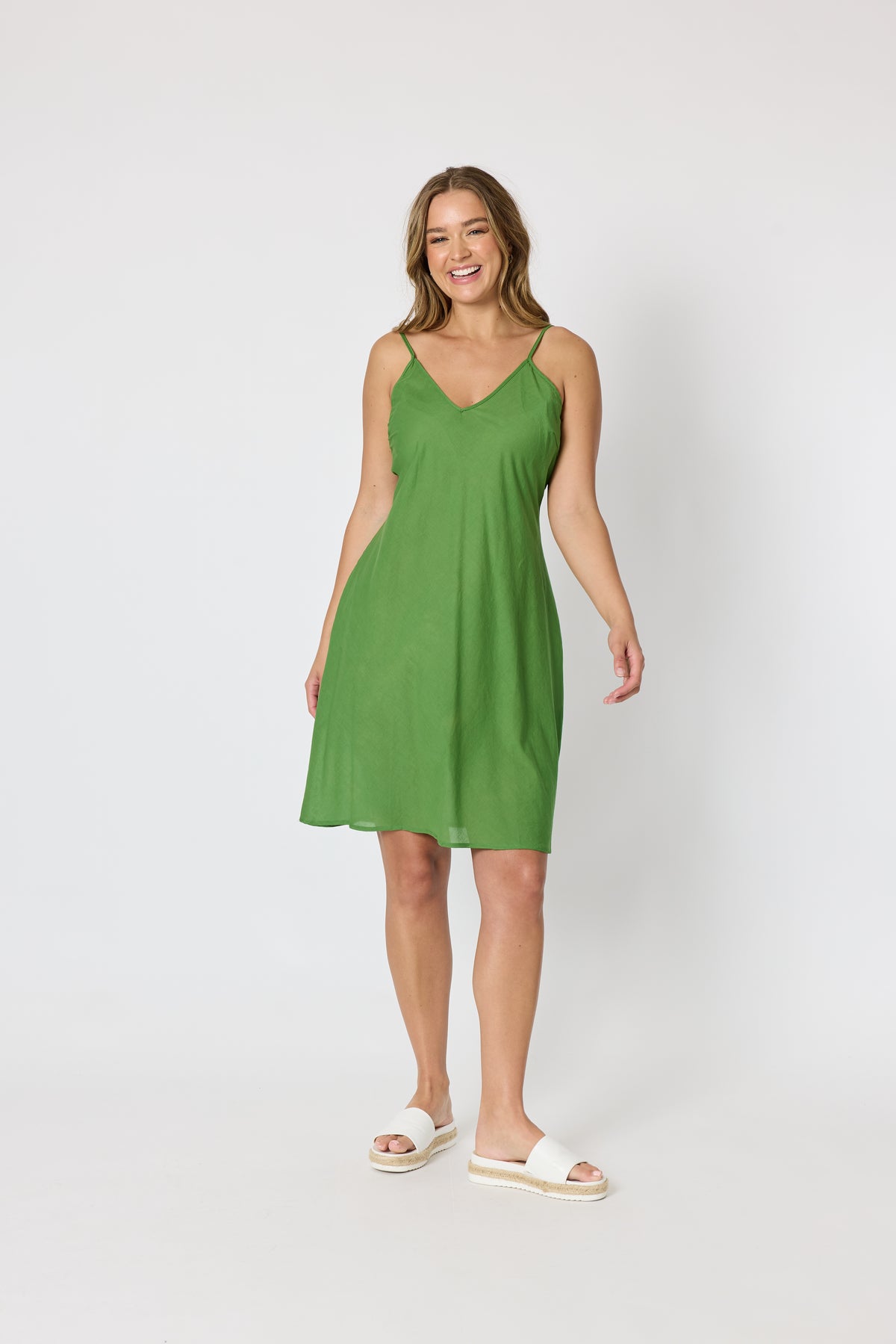 Acacia Cotton Dress - Apple