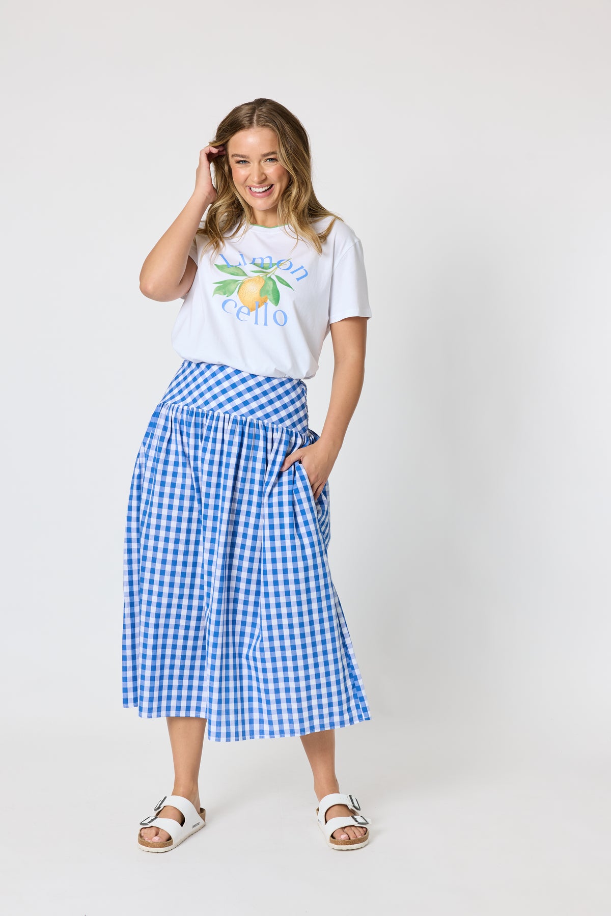 Limoncello Print Cotton Tee - White