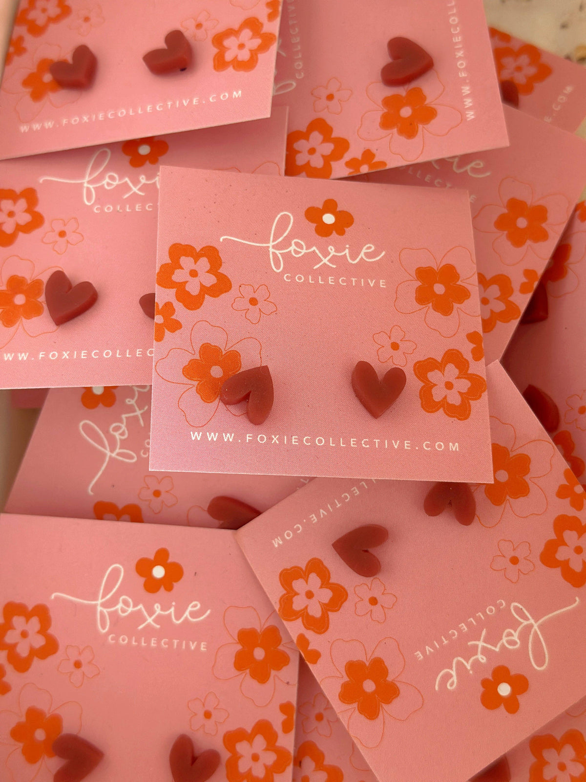 Heart Studs | Gold Mirror