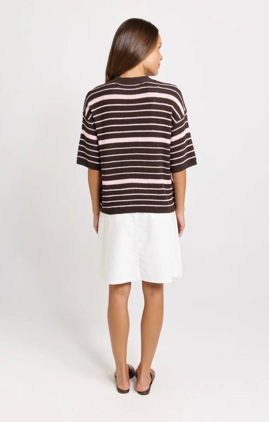 Dylan Knit Tee - Pink Choc
