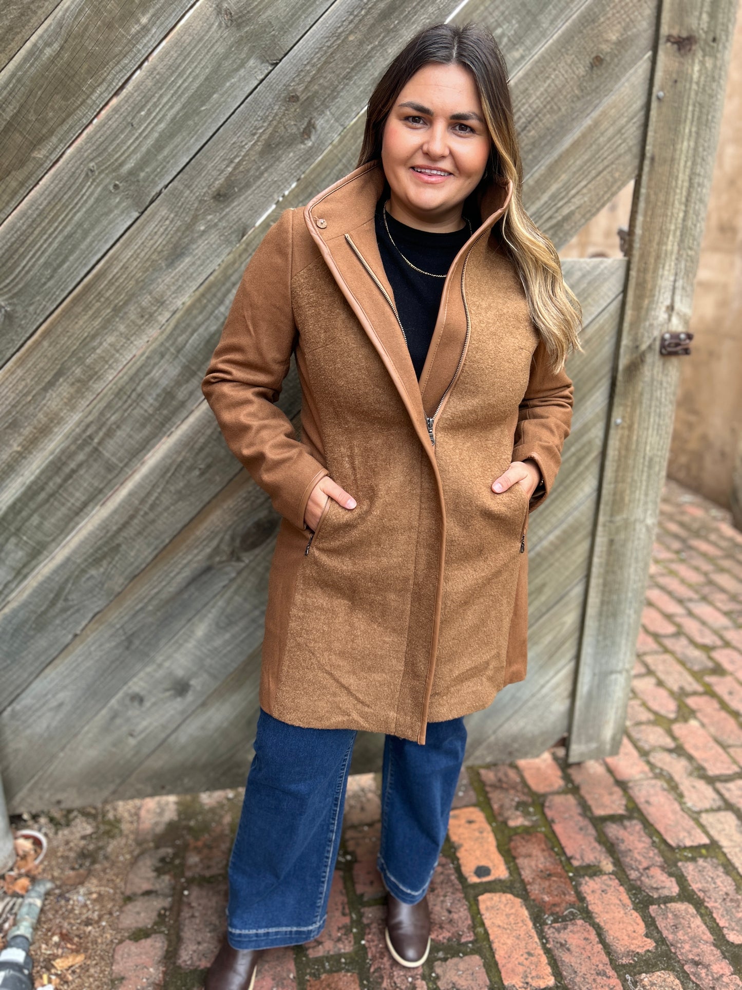 Boucle Coat - Tan