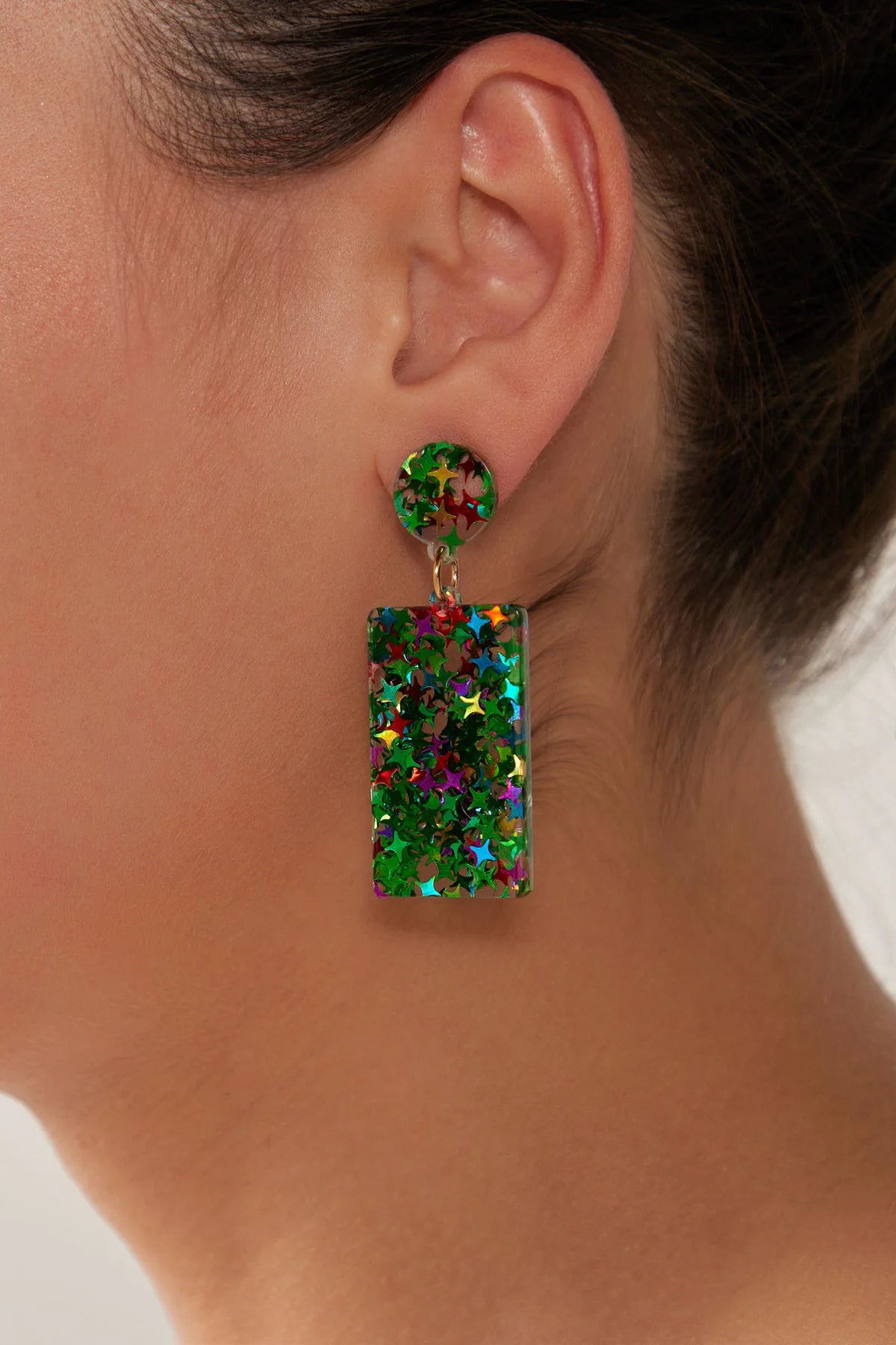 Merry Drop Earrings - Green
