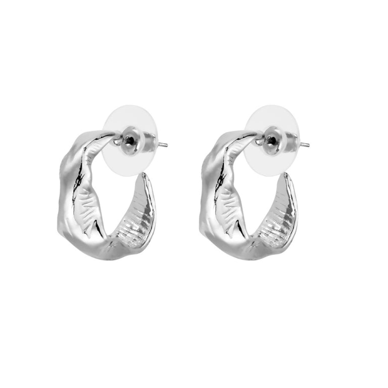 Allure Textured Hoop - Silver