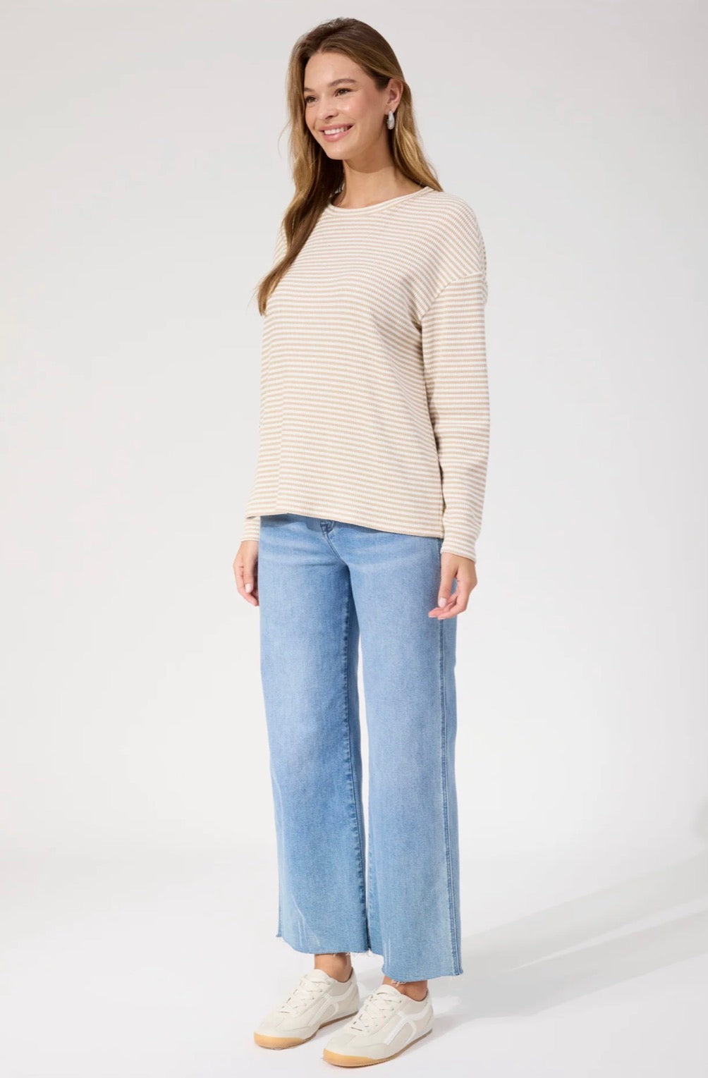 Levi Stripe Long Sleeve - Latte