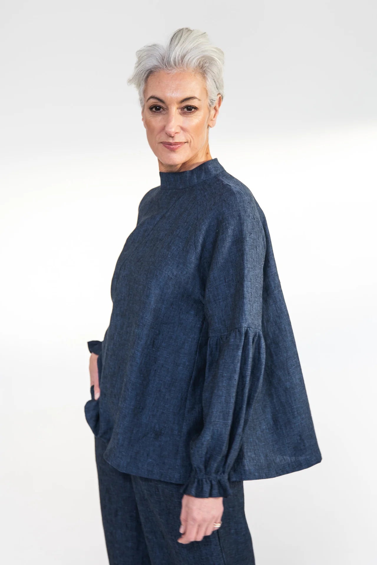 Leonie Top - Navy Gauze