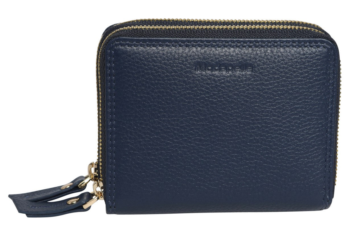 Multi Compartment Zip Coin Purse - Navy