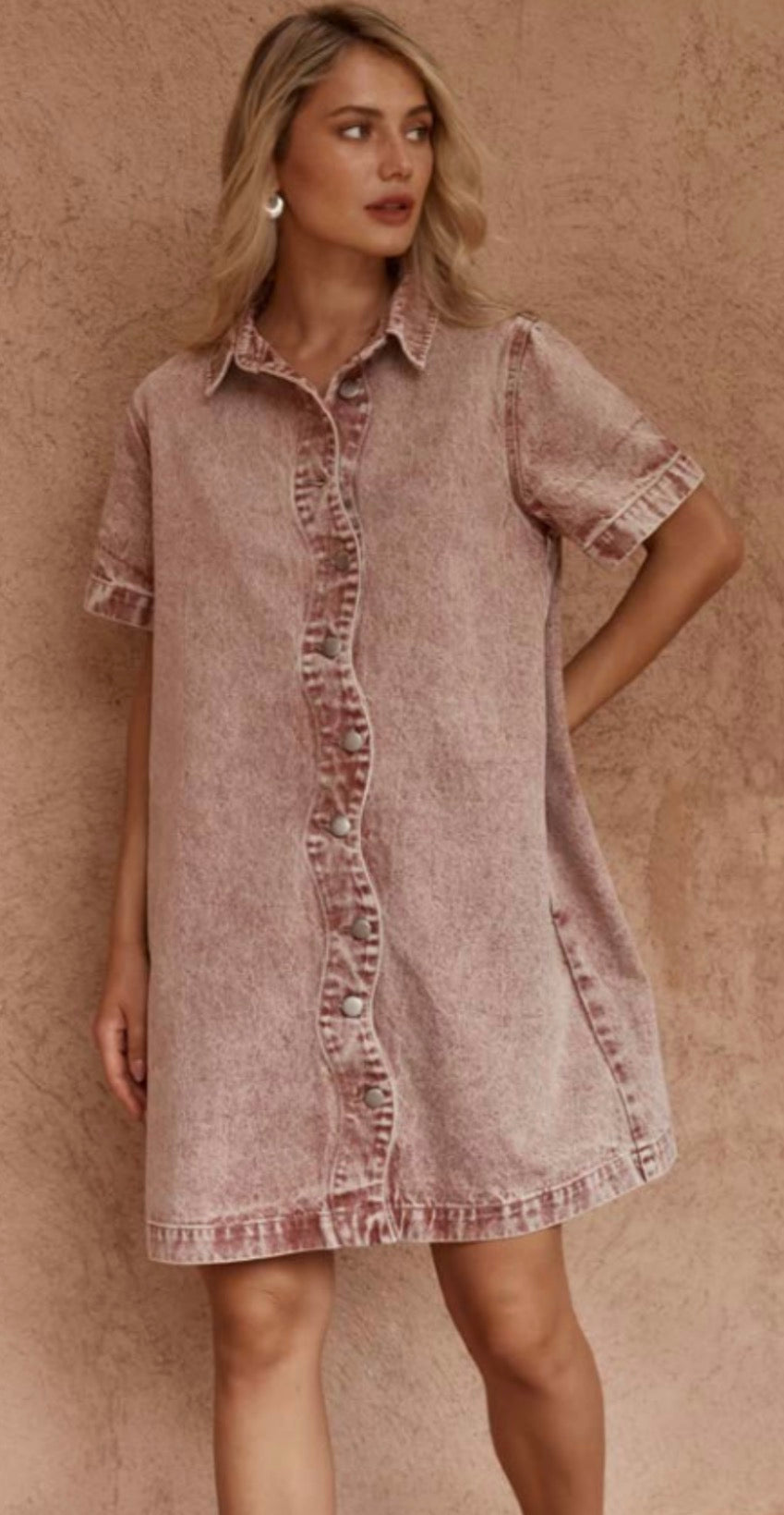 Sass Pepe Wave Dress - Rust