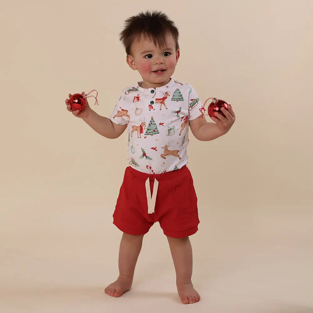 Christmas Short Sleeve Organic Bodysuit