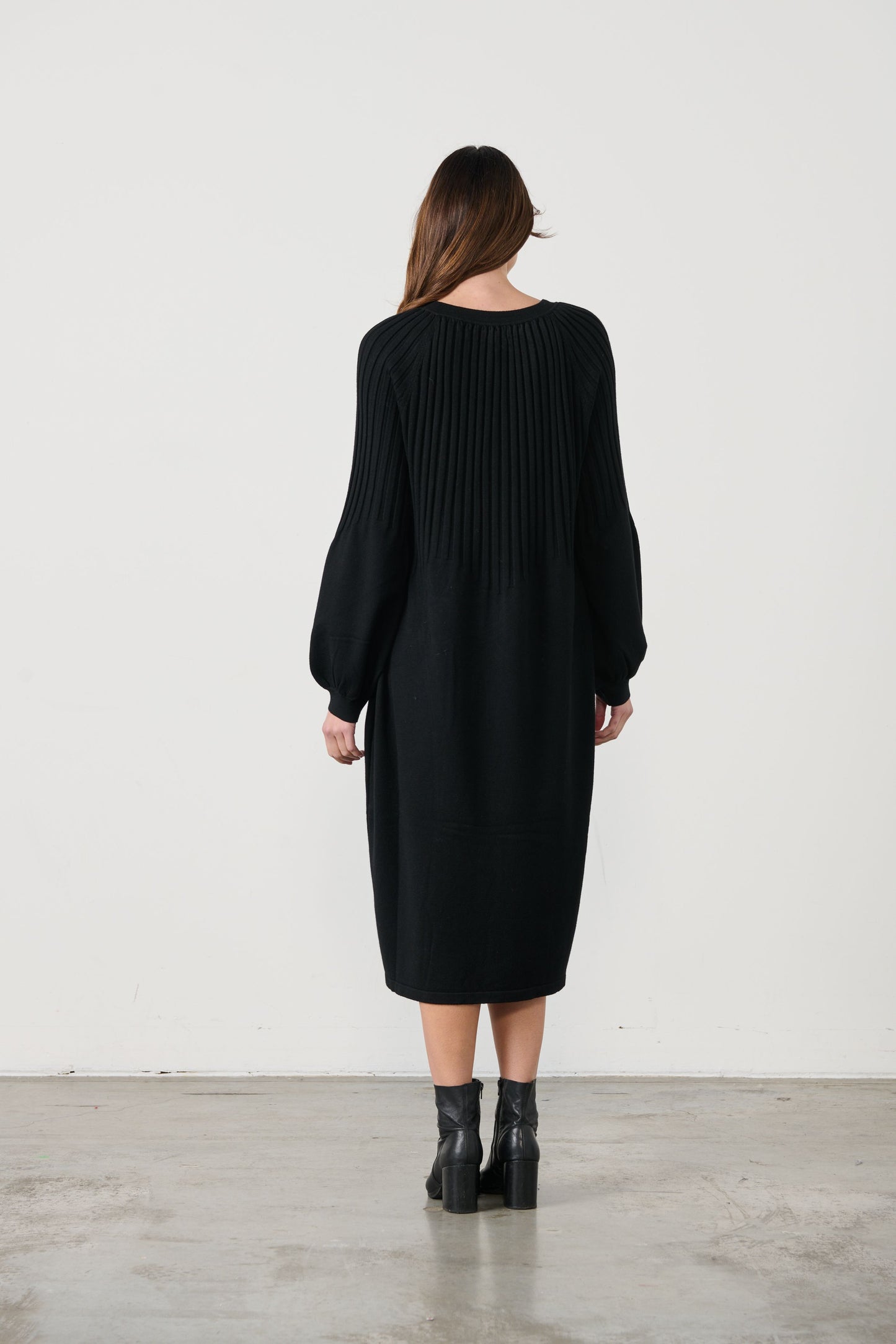 Winter Knit Dress Black