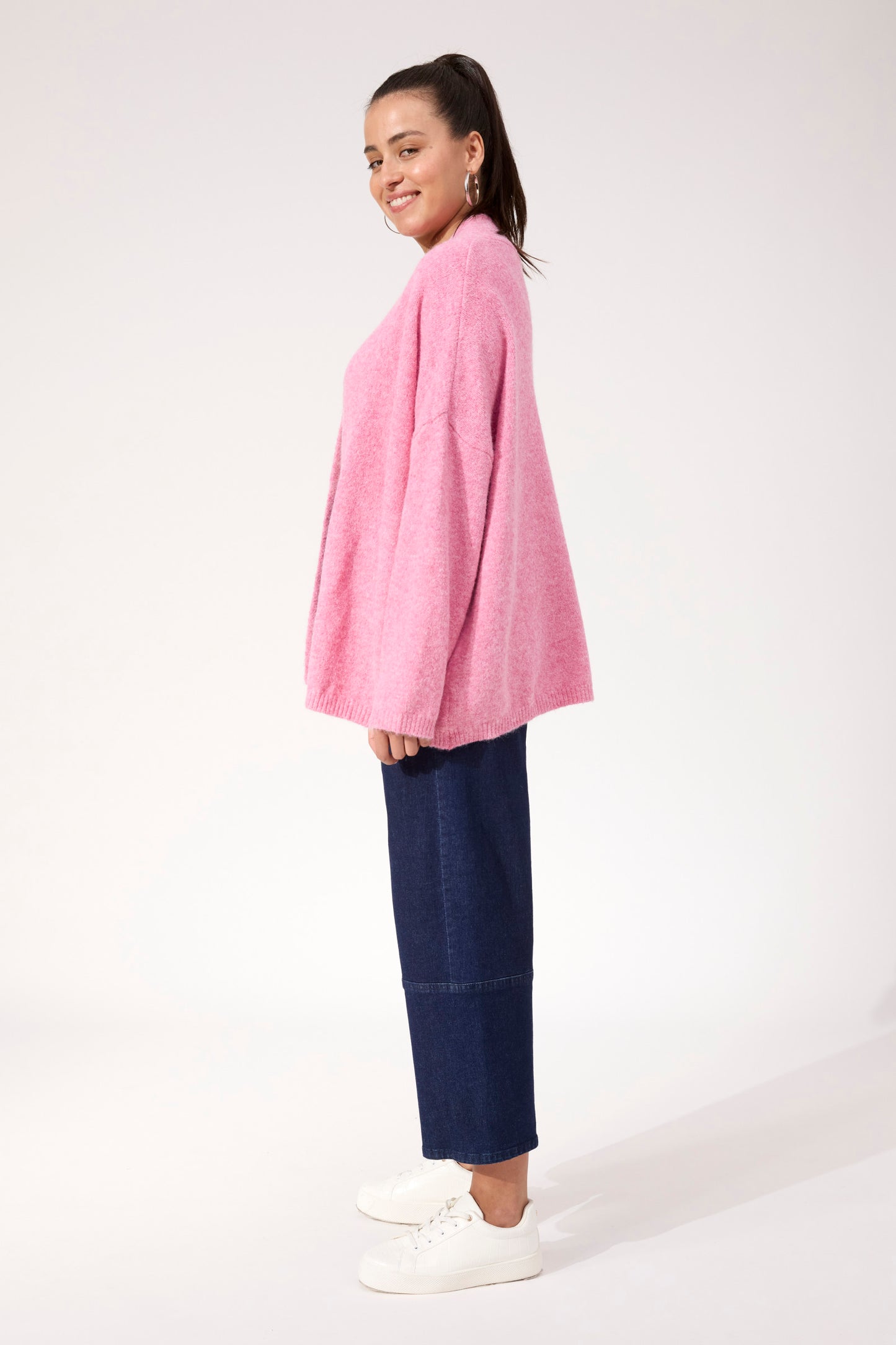 Ottawa Crop Cardigan- Pink