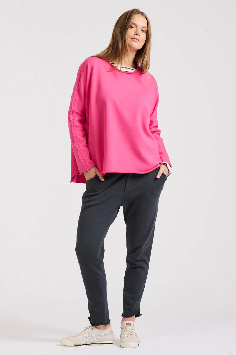 Raw Sweatshirt - Fuchsia