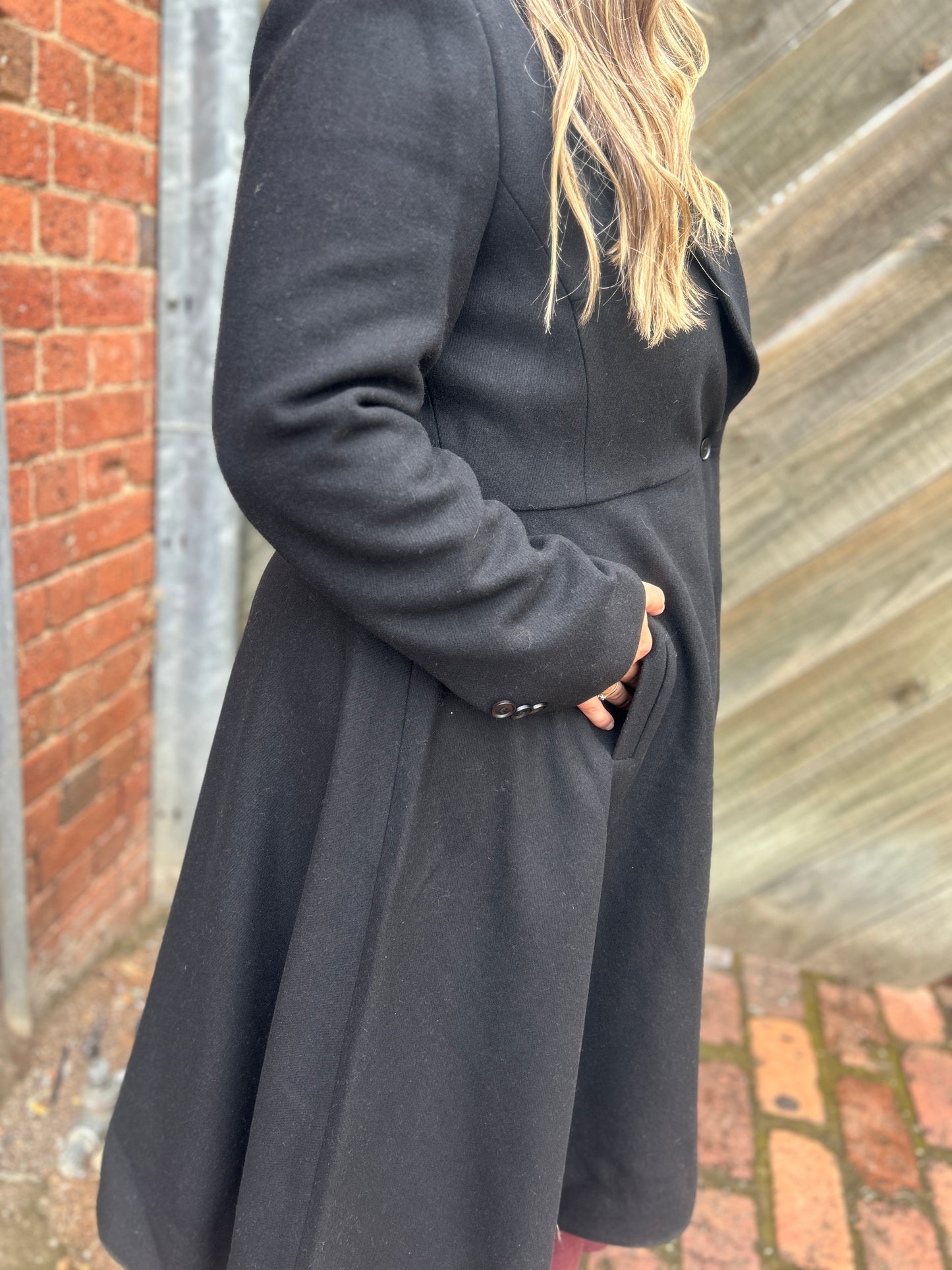 Skirted Coat - Black