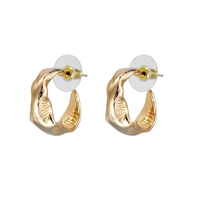 Allure Textured Hoop - Gold