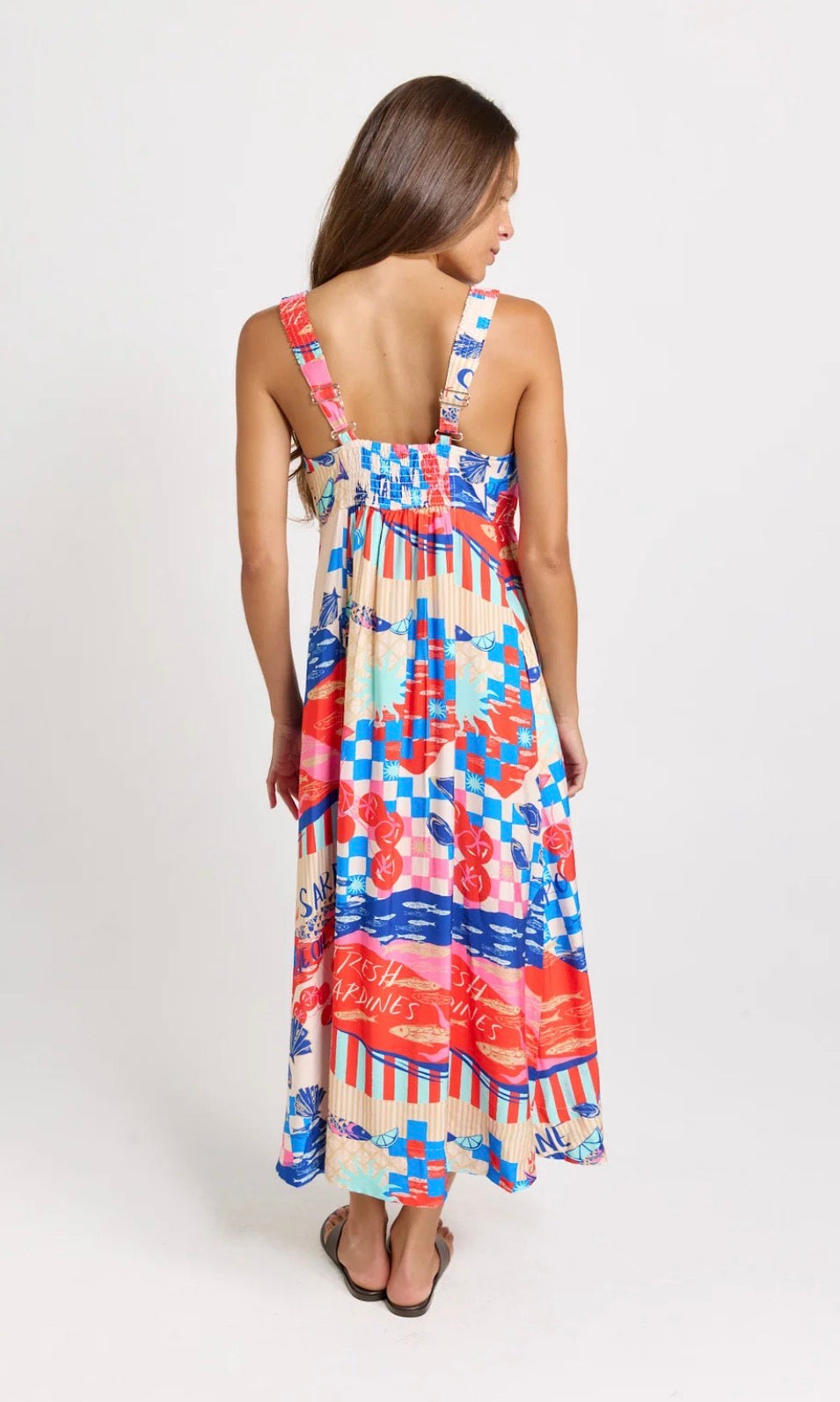 Sunset Tiered Maxi Dress - Mediterranean Print