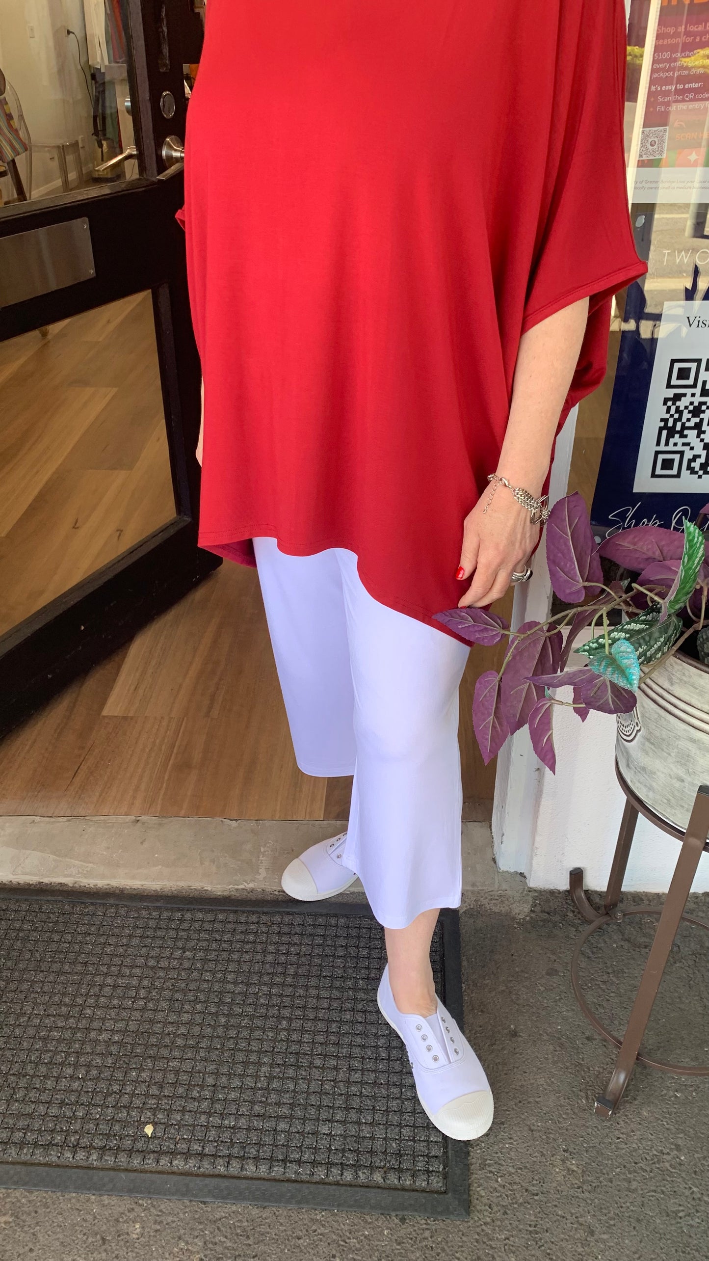 Bamboo 3/4 Pant - White