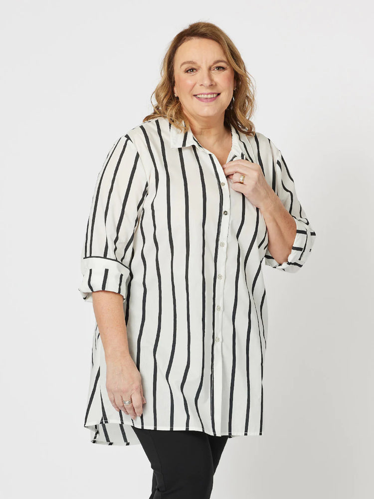 Dana Stripe Shirt - Black/White