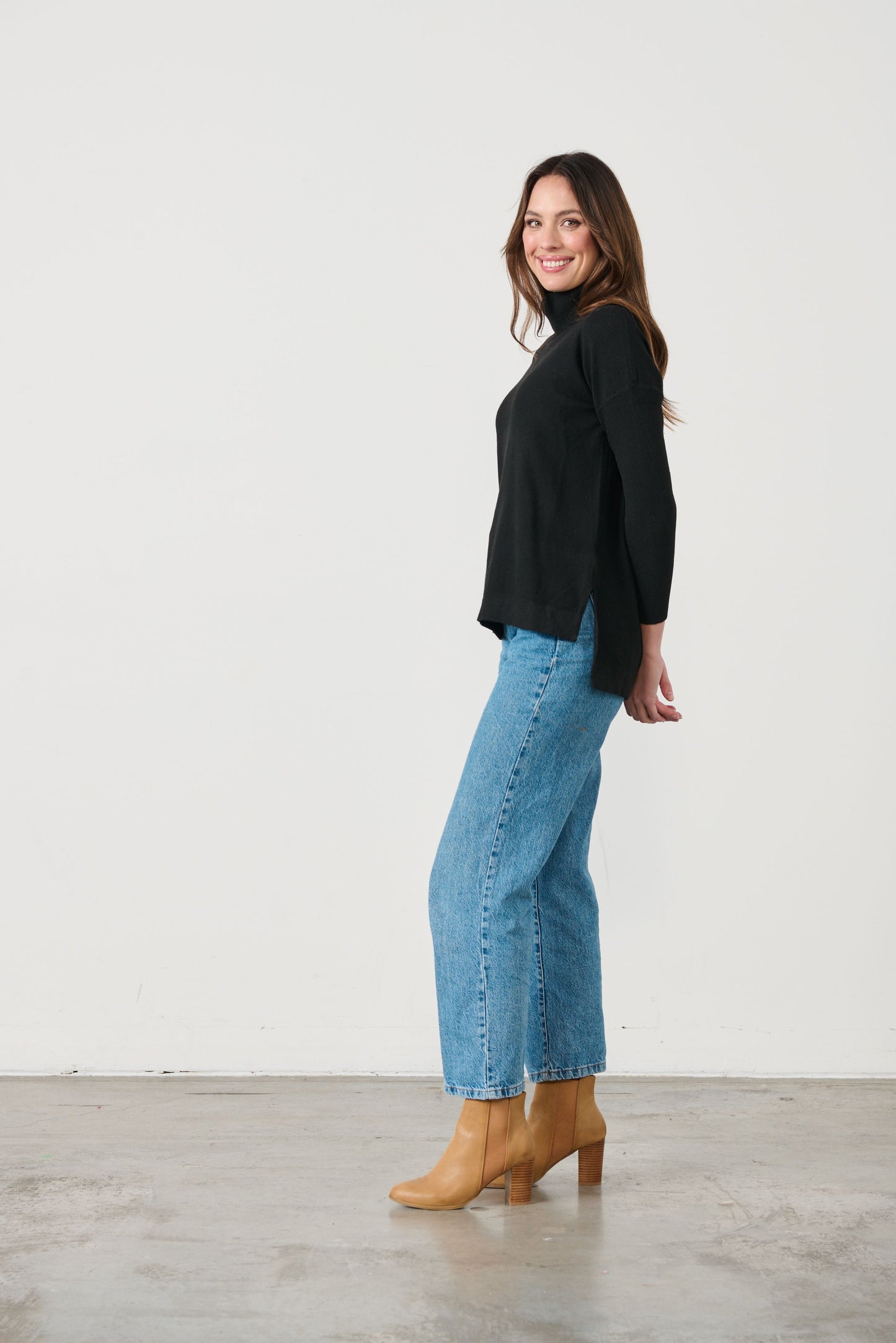 Roll Neck Jumper - Black