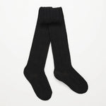 Merino Wool Tights Cable Knit Black