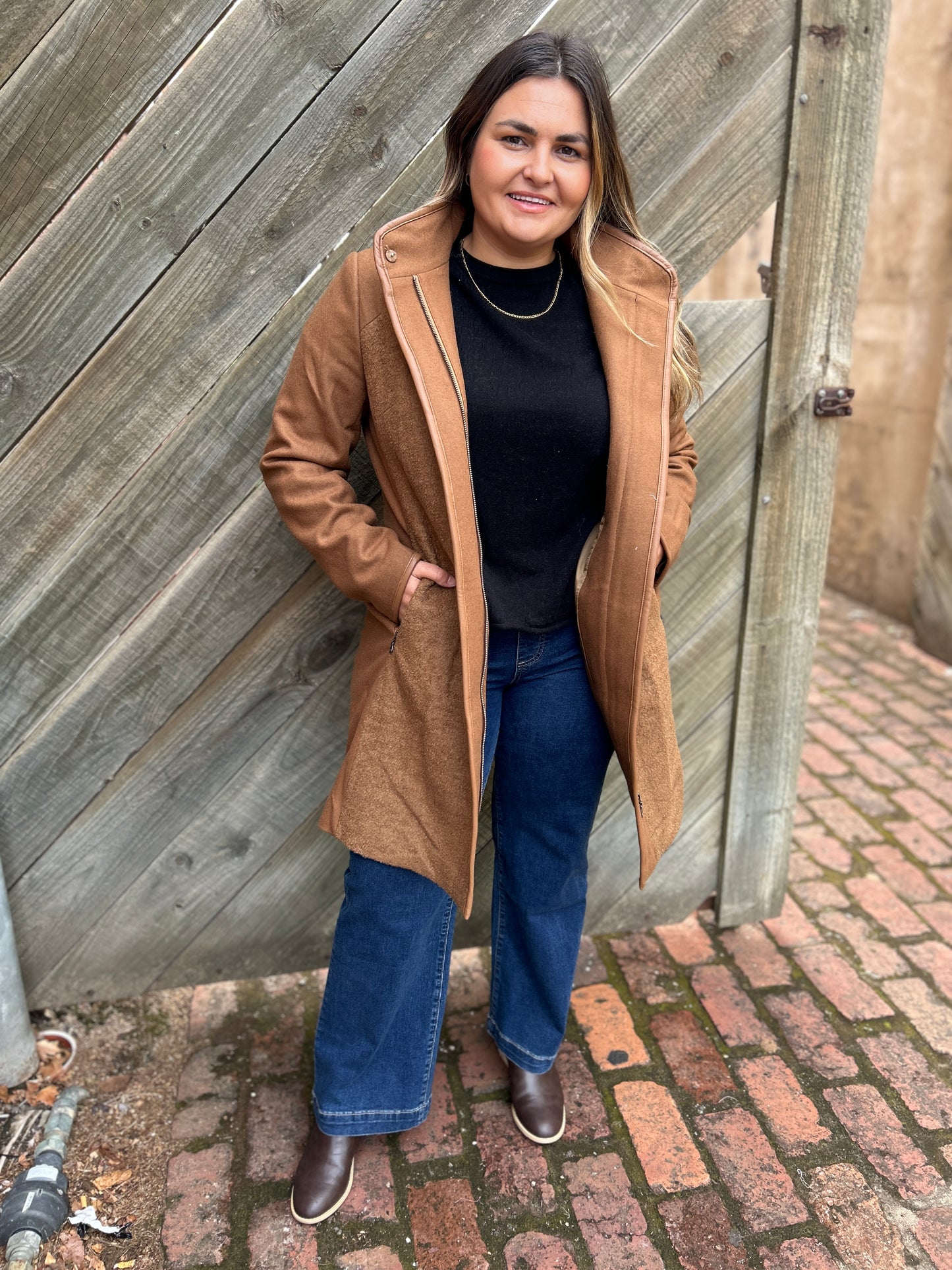 Boucle Coat - Tan