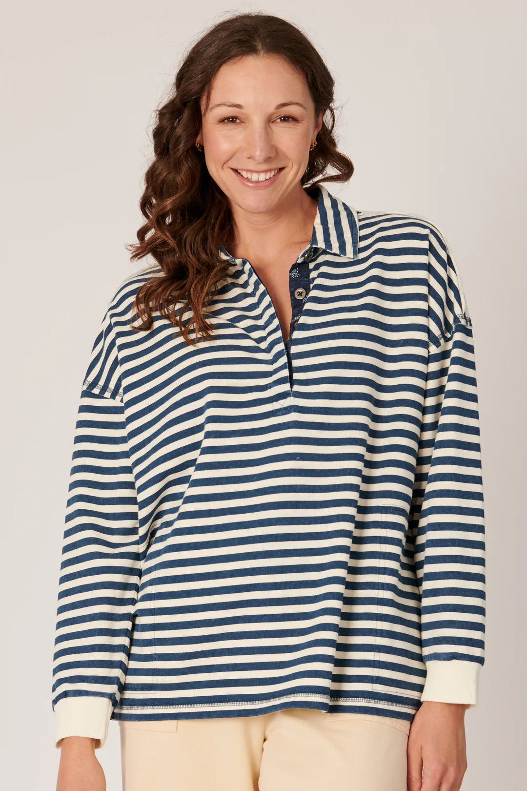 Contrast Trim Rugby - Stripe